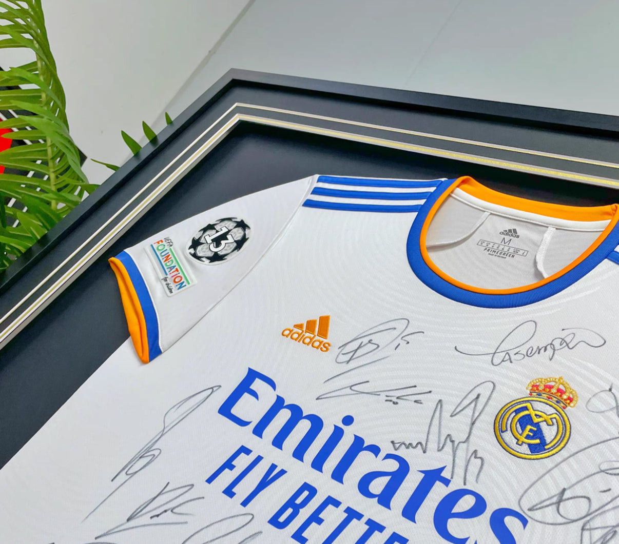 Real Madrid Club Autographed Jersey with Personalized Custom Design Framed 000016