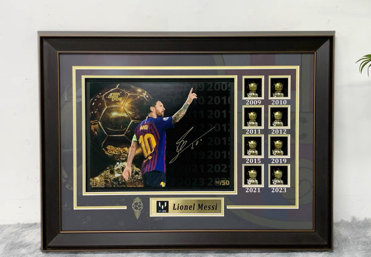 FC Barcelona Lionel Messi Poster with Personalized Custom Design Framed 000014