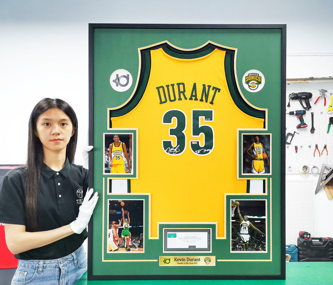 Seattle SuperSonics Kevin Durant Autographed Jersey with Personalized Custom Design Framed 00006
