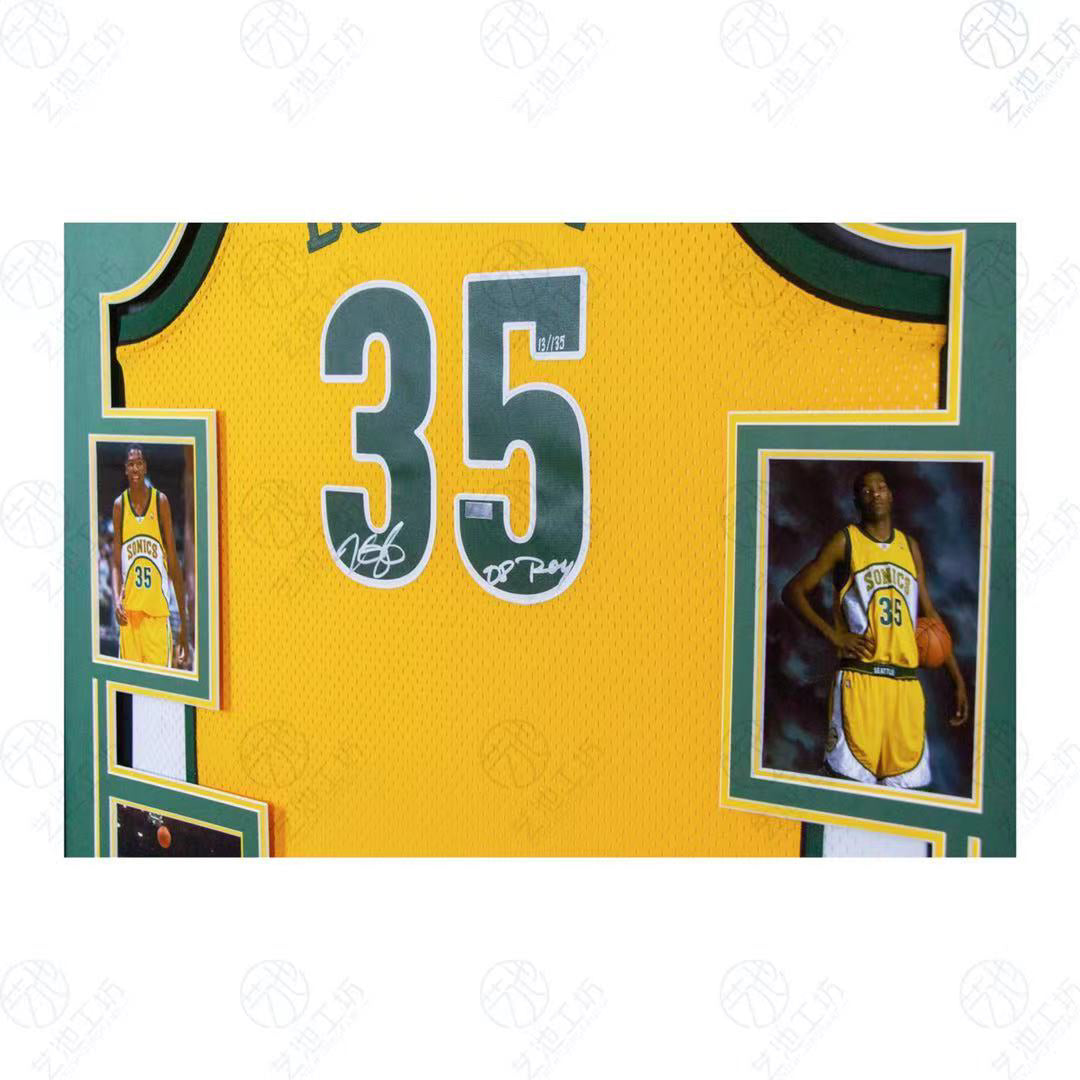 Seattle SuperSonics Kevin Durant Autographed Jersey with Personalized Custom Design Framed 00006