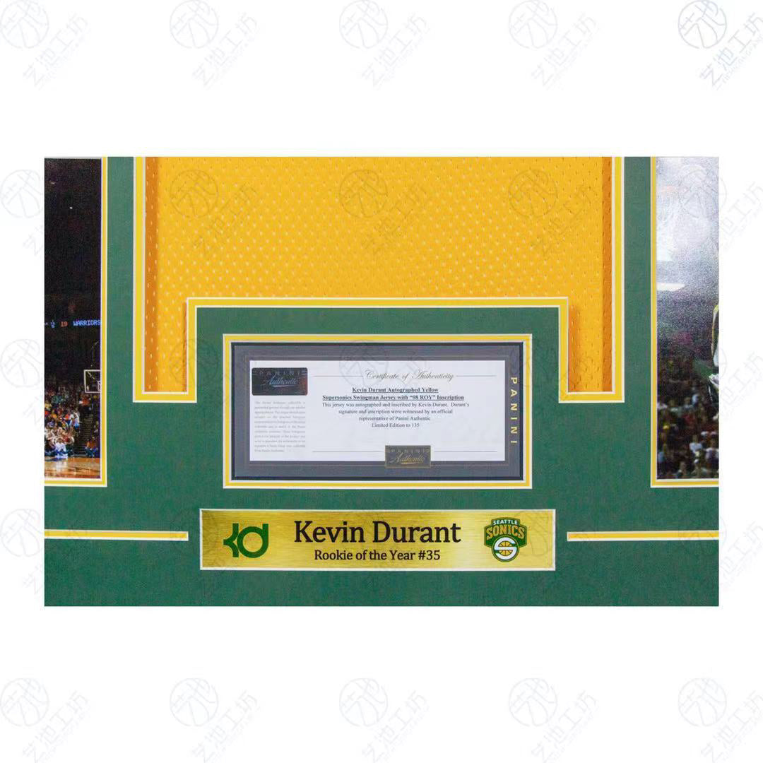 Seattle SuperSonics Kevin Durant Autographed Jersey with Personalized Custom Design Framed 00006