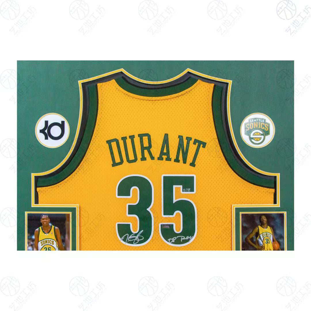 Seattle SuperSonics Kevin Durant Autographed Jersey with Personalized Custom Design Framed 00006