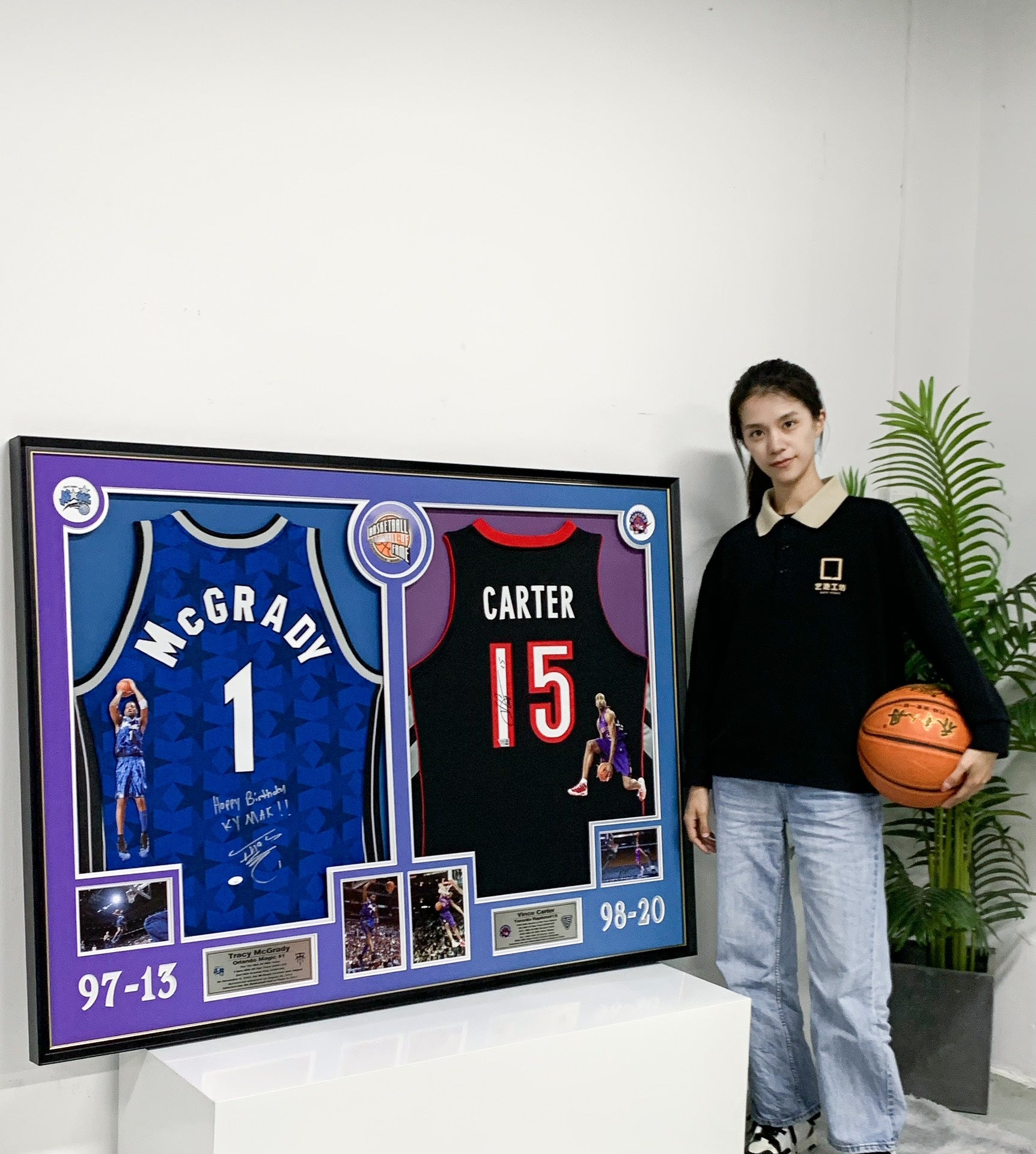 T-mac Carter Autographed Jersey with Personalized Custom Design Framed 000011