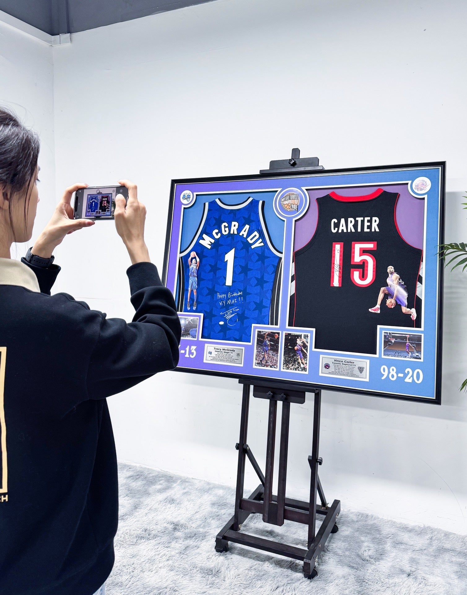 T-mac Carter   Autographed Jersey with Personalized Custom Design Framed 000011