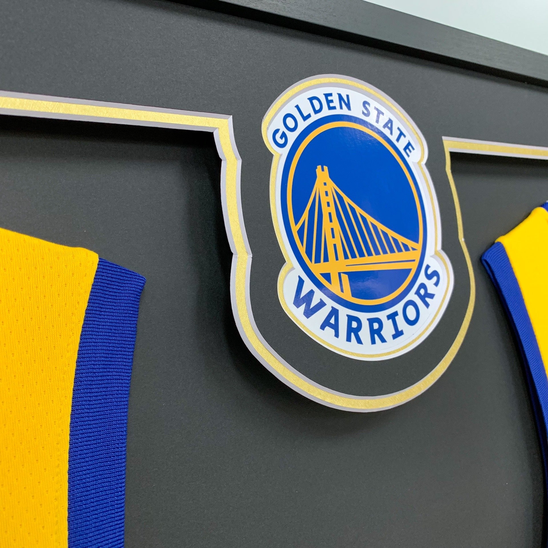 Golden State Warriors player combination Curry Thompson Autographed Jersey with Personalized Custom Design Framed 000012