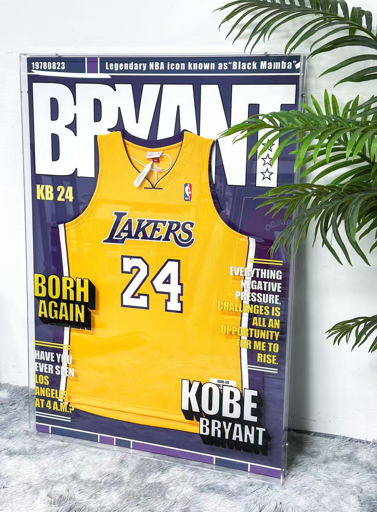 Los Angeles Lakers Kobe Bryant Autographed Jersey with Personalized Custom Design Framed 000082