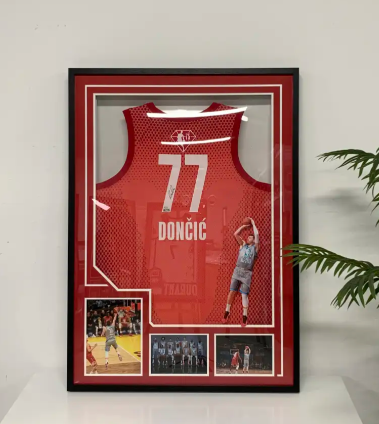ALL STAR Luka Doncic Autographed Jersey with Personalized Custom Design Framed 00001