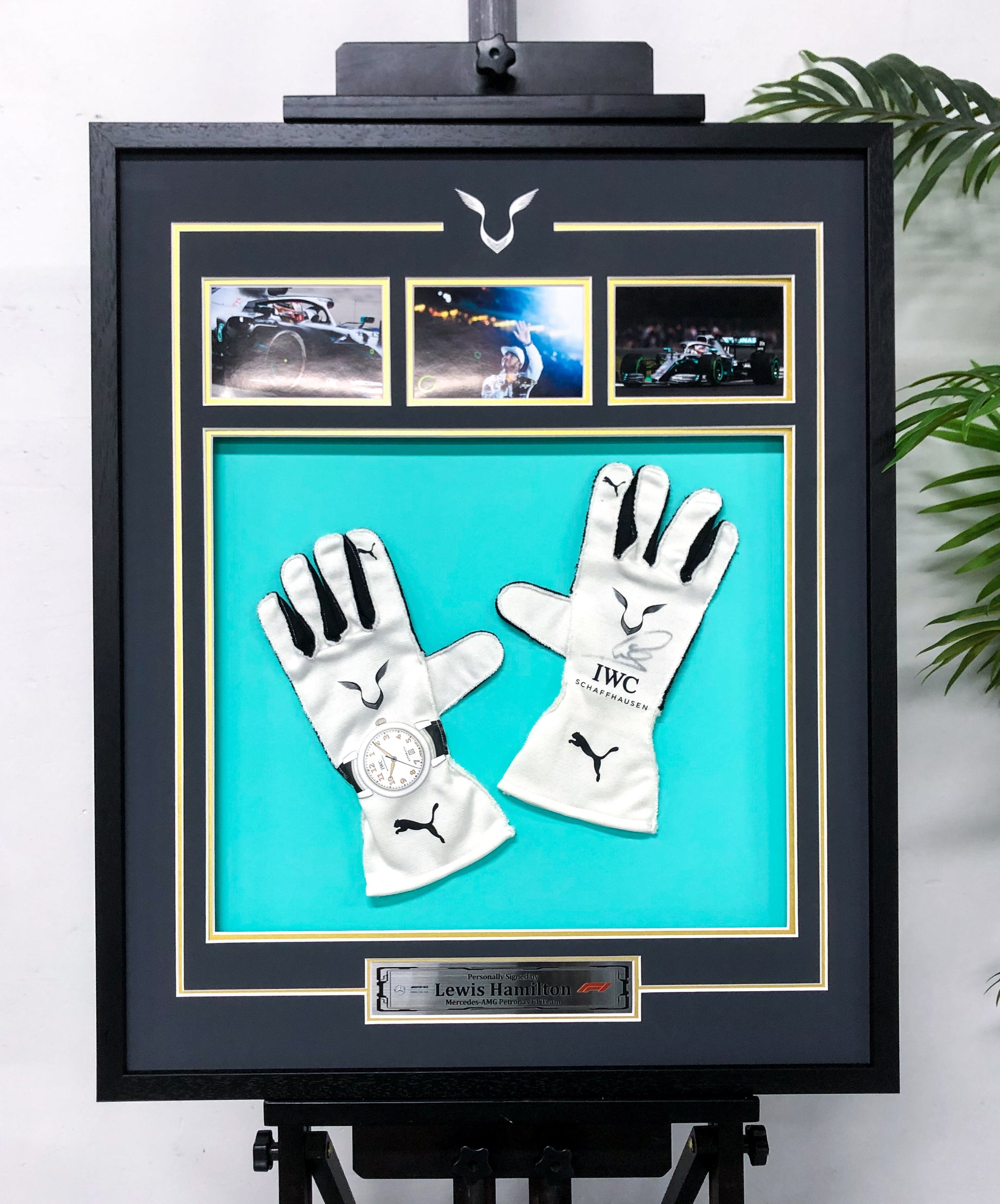 Lewis Hamilton Traffic jam gloves Sentimental Item with Personalized Custom Design Framed 000123