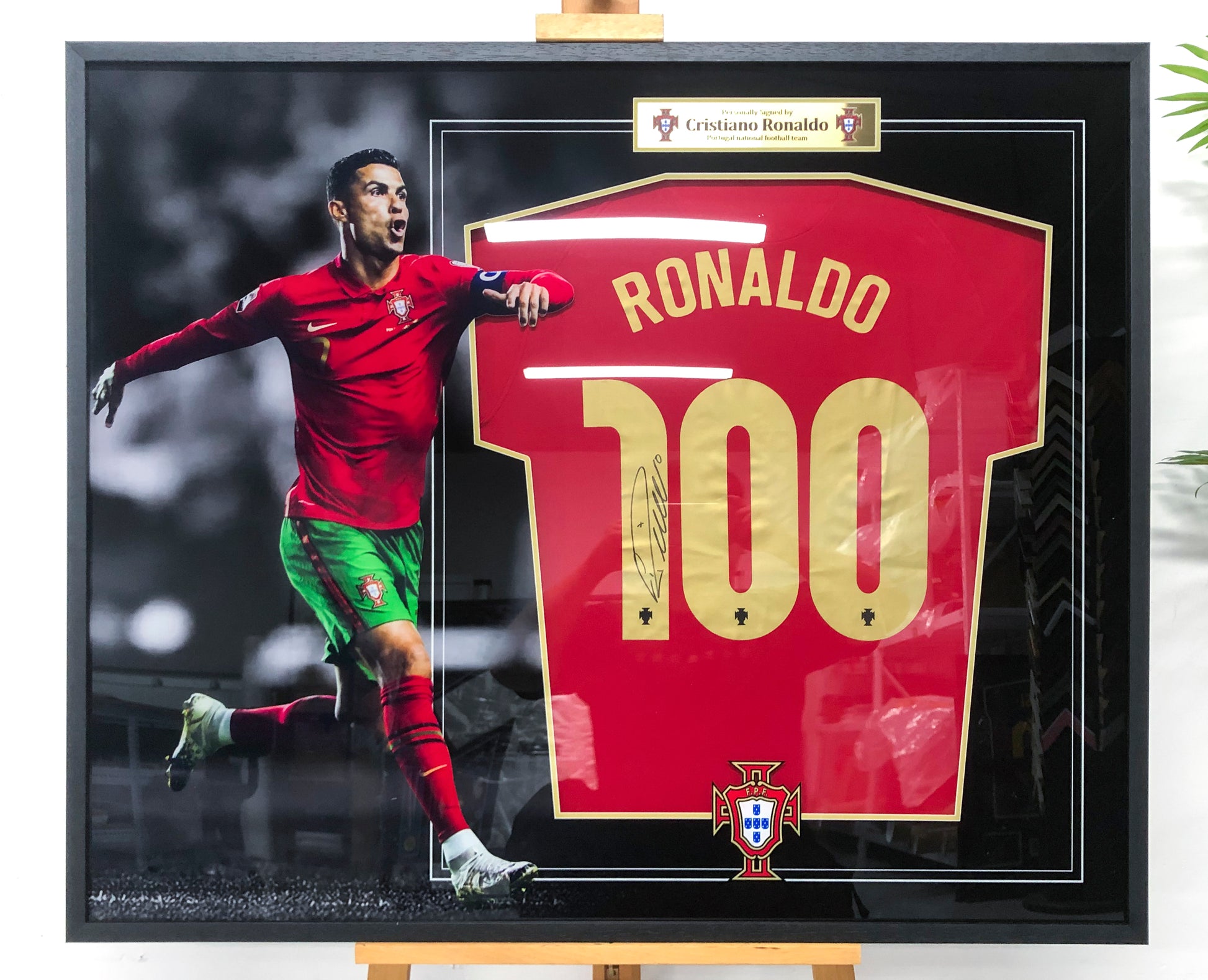Portugal Cristiano Ronaldo national team Cristiano Ronaldo Autographed Jersey with Personalized Custom Design Framed 00004