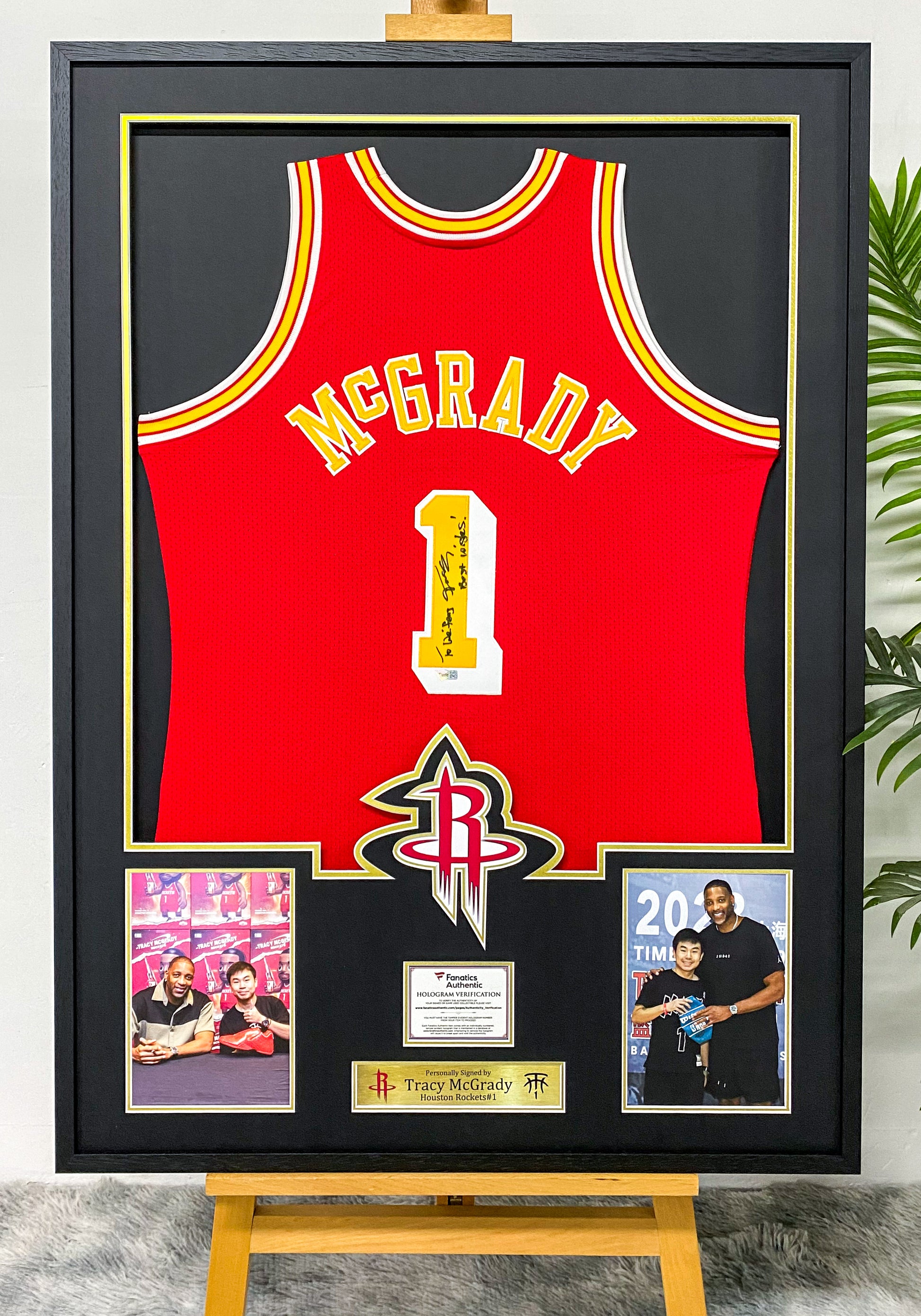 Houston Rockets Tracy McGrady Autographed Jersey with Personalized Custom Design Framed 00005