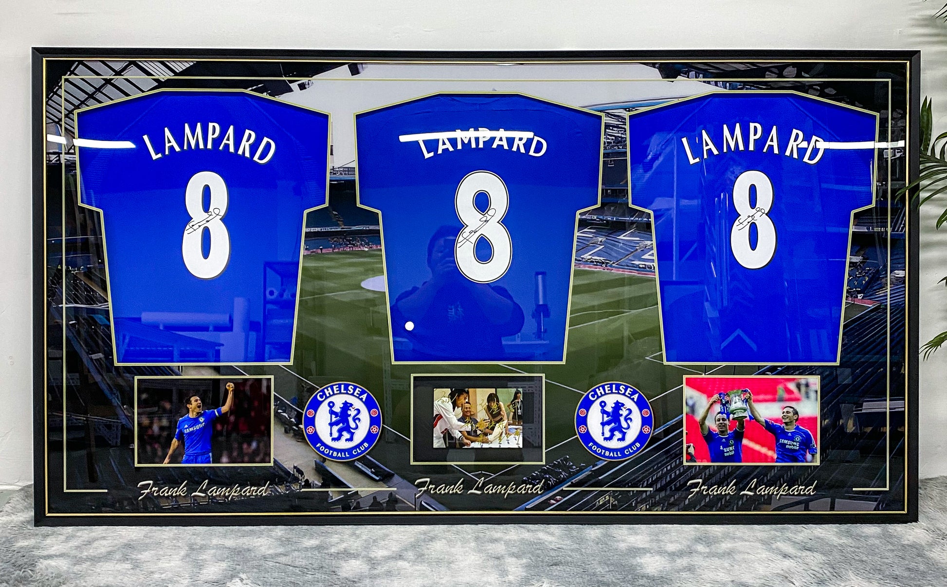 Chelsea FC Frank Lampard Autographed Jersey with Personalized Custom Design Framed 00001