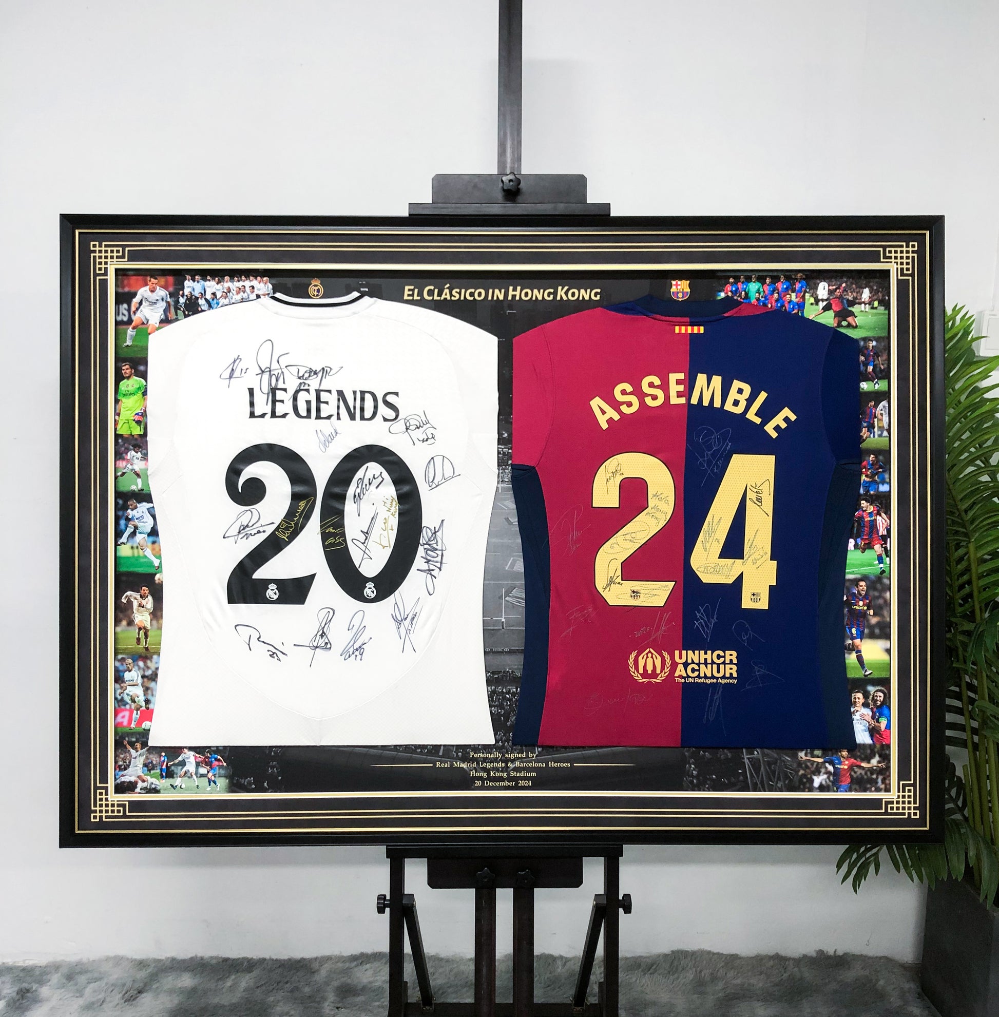 FC Barcelona Real Madrid CF player combination Autographed Jersey with Personalized Custom Design Framed