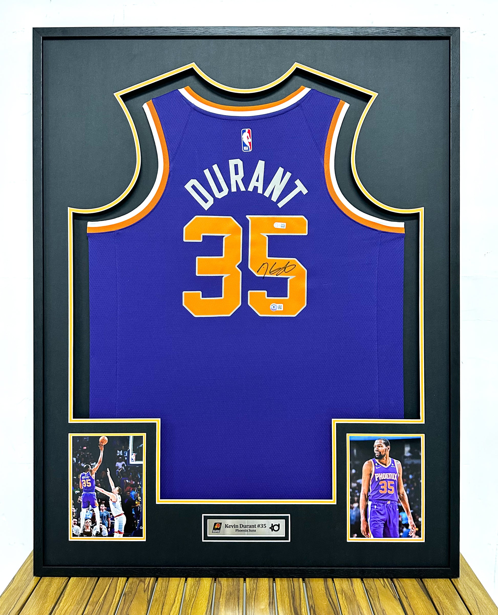 Phoenix Suns Kevin Durant Autographed Jersey with Personalized Custom Design Framed 00001