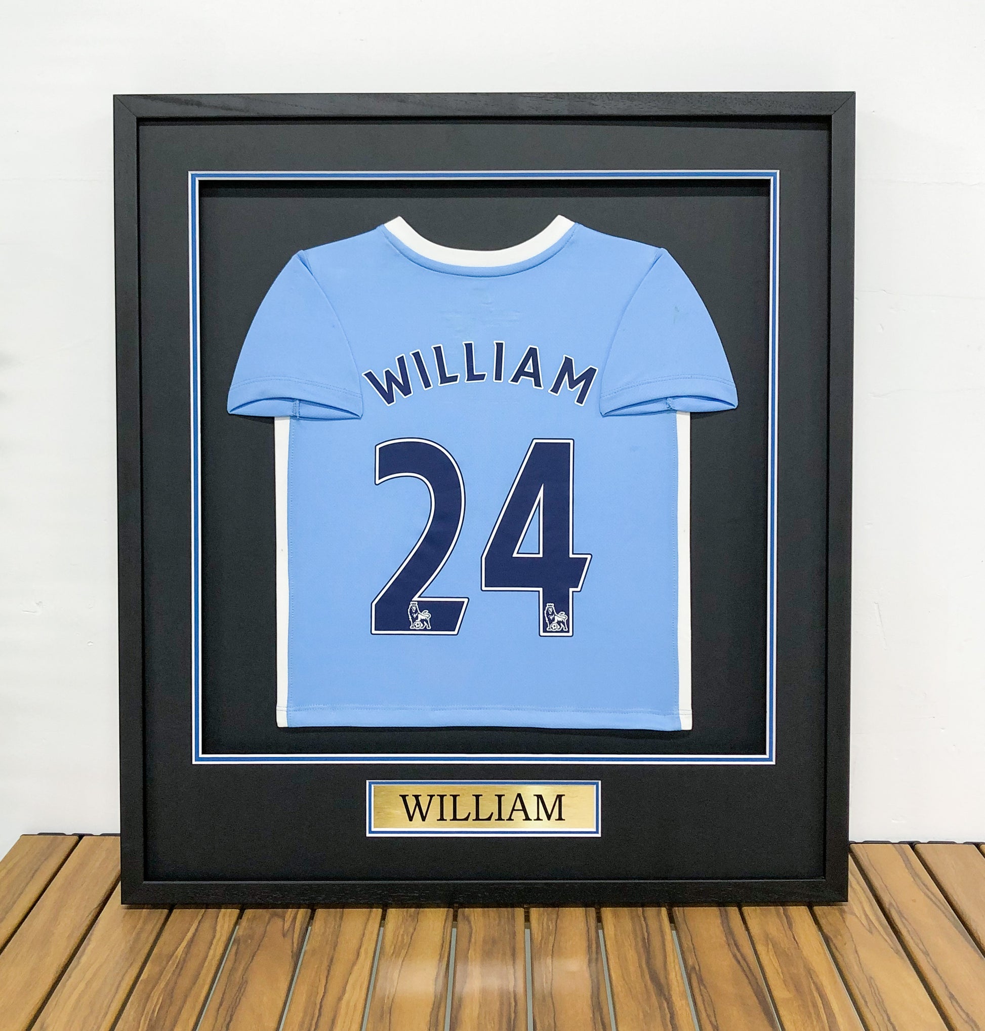 Manchester City FC Willian Silva Autographed Jersey with Standard Design Framed 00003
