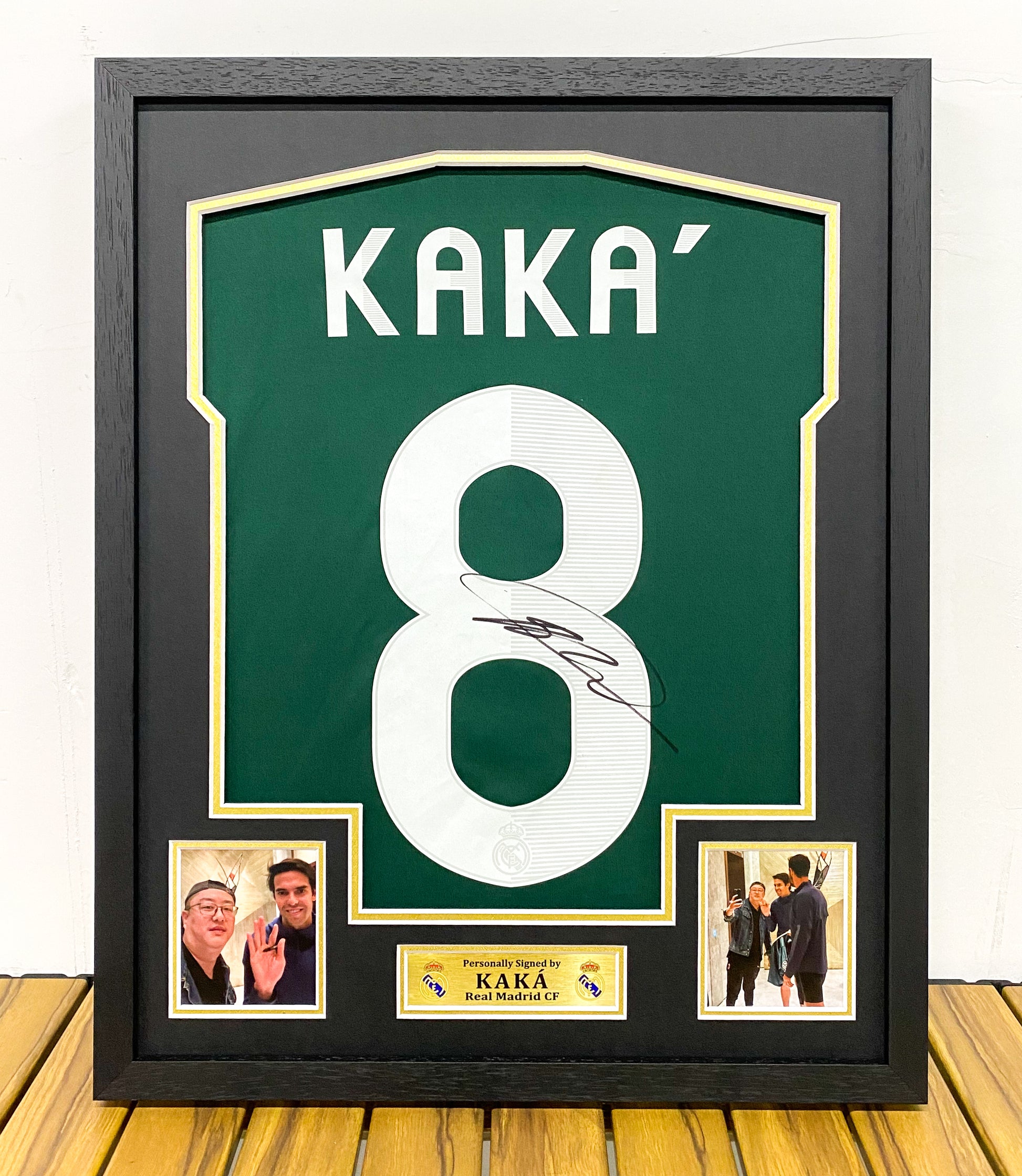 Real Madrid CF KAKA Autographed Jersey with Personalized Custom Design Framed 00007