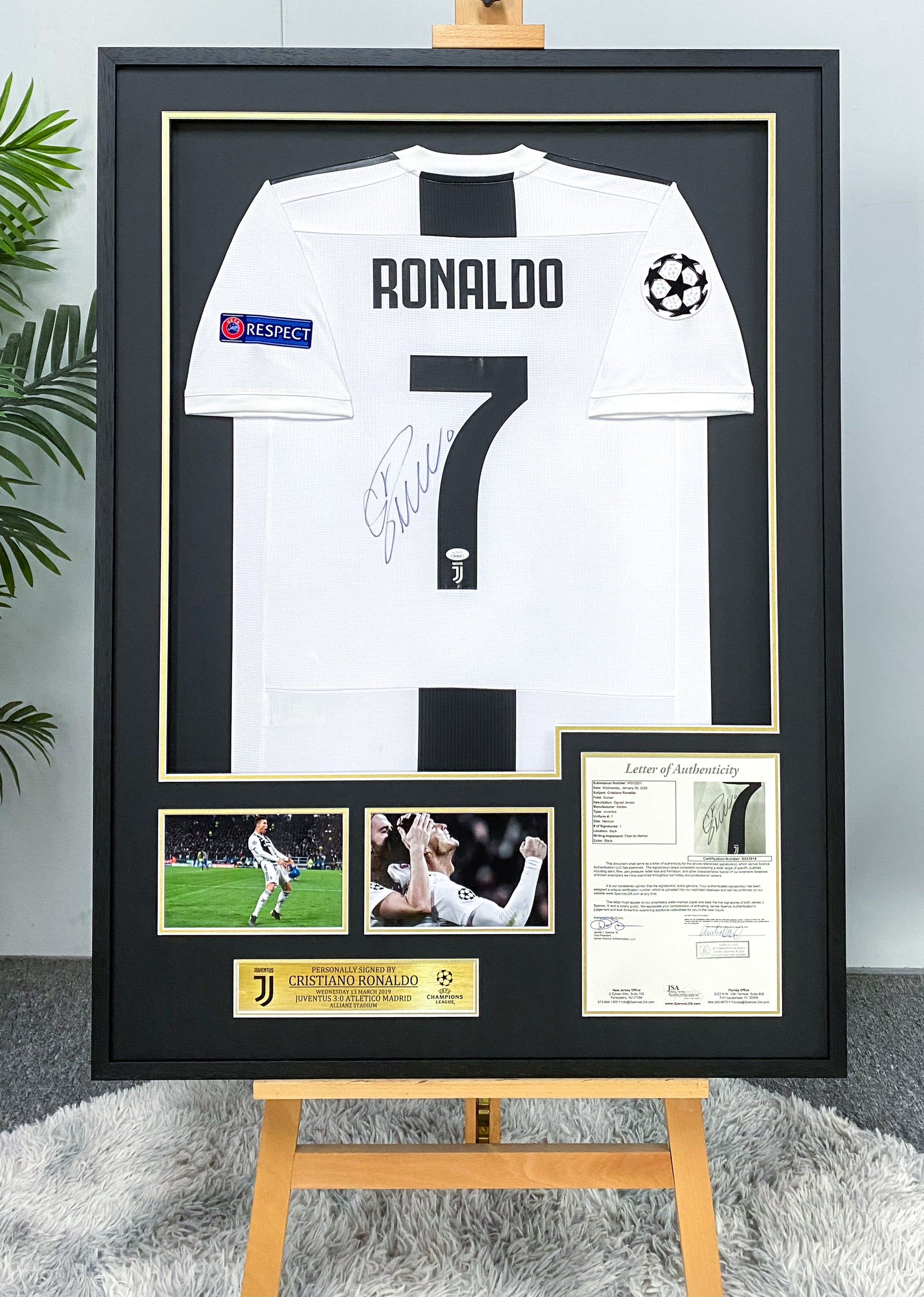 Juventus F.C. Cristiano Ronaldo Autographed Jersey with Standard Design Framed 00001