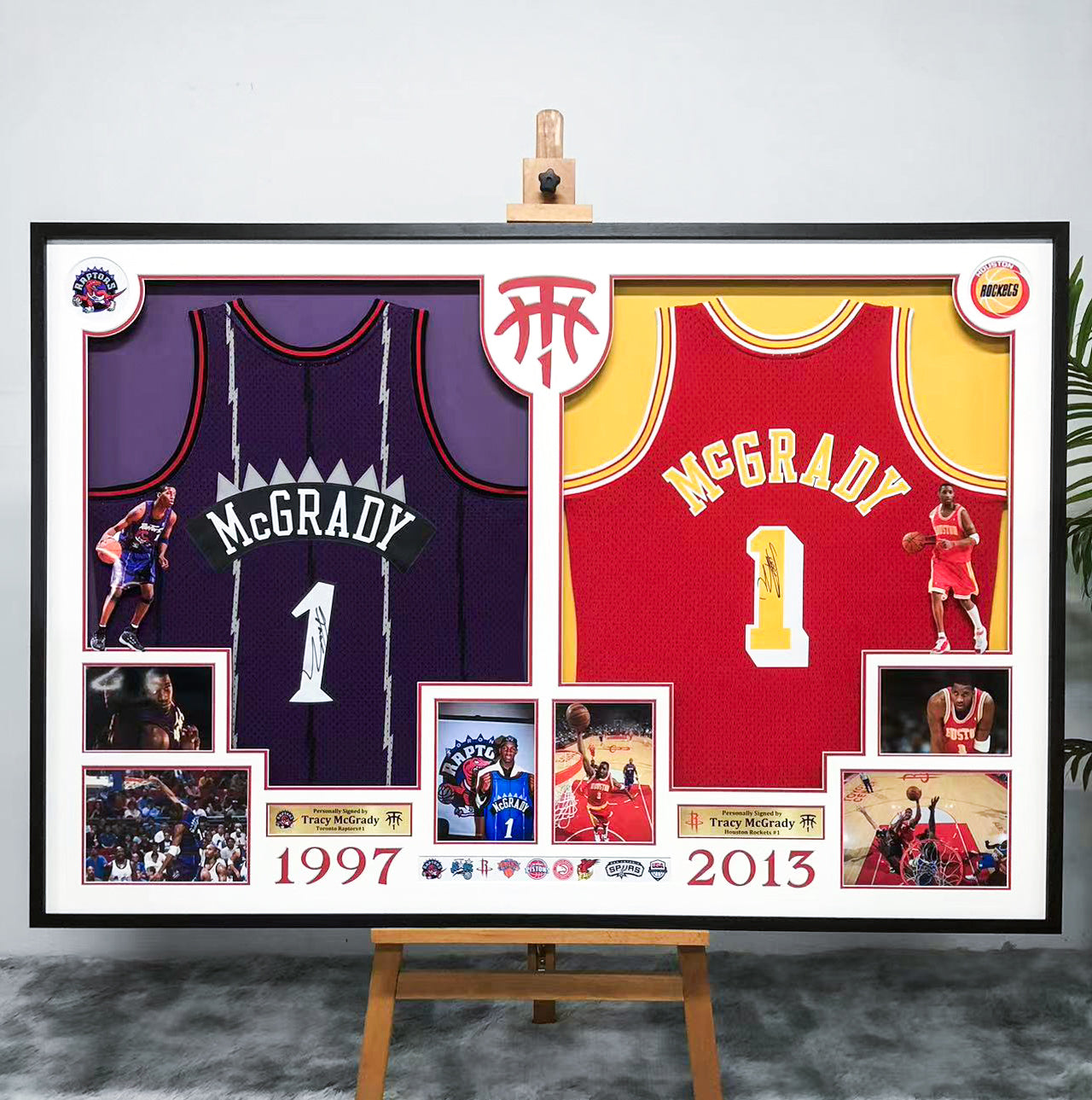 Tracy McGrady Autographed Jersey with Personalized Custom Design Framed 00002