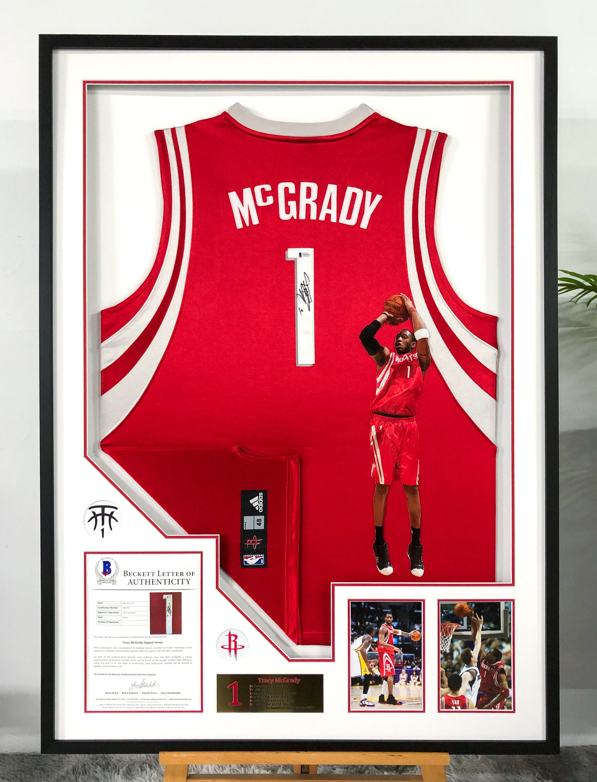 Houston Rockets Tracy McGrady Autographed Jersey with Personalized Custom Design Framed 00007
