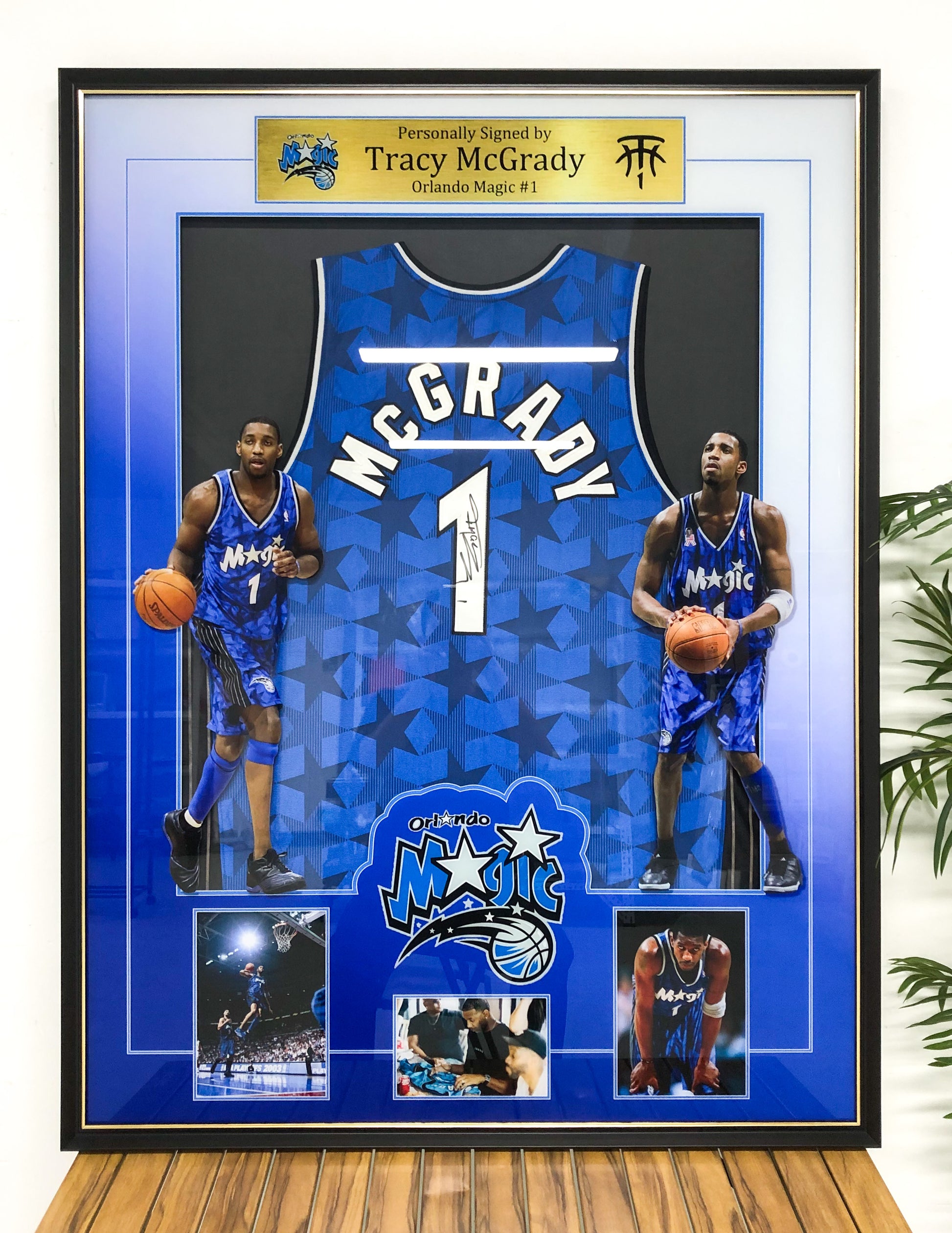 Orlando Magic Tracy McGrady Autographed Jersey with Personalized Custom Design Framed 00008