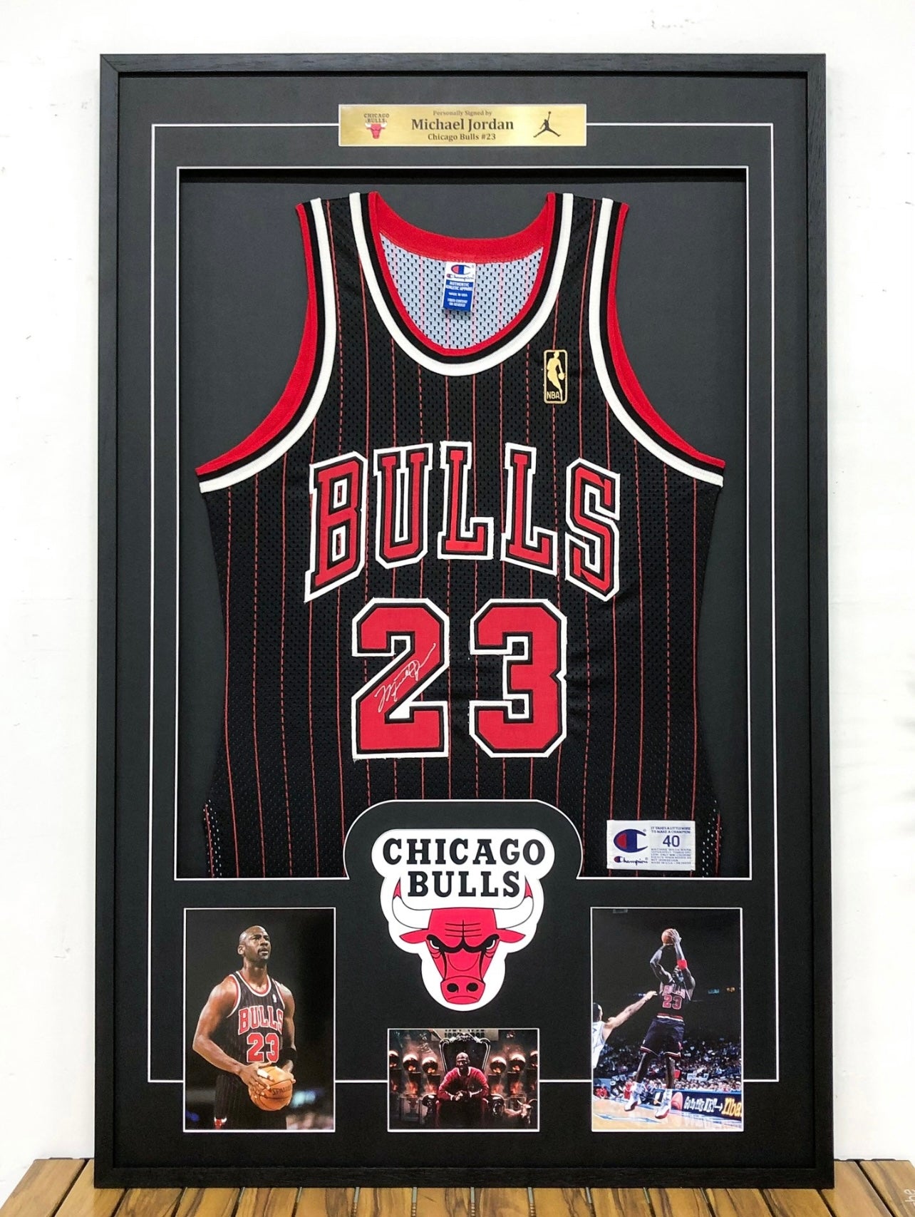Chicago Bulls Michael Jordan Autographed Jersey with Personalized Custom Design Framed 00009