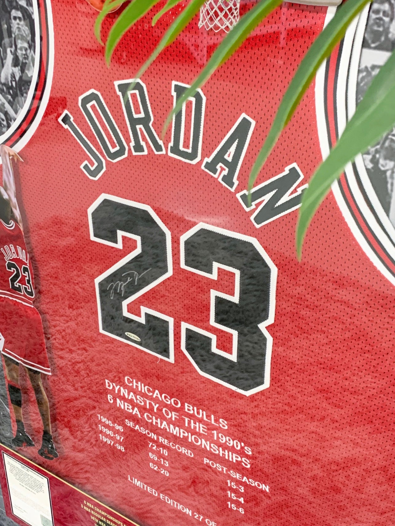 Chicago Bulls Michael Jordan Autographed Jersey with Personalized Custom Design Framed 00013