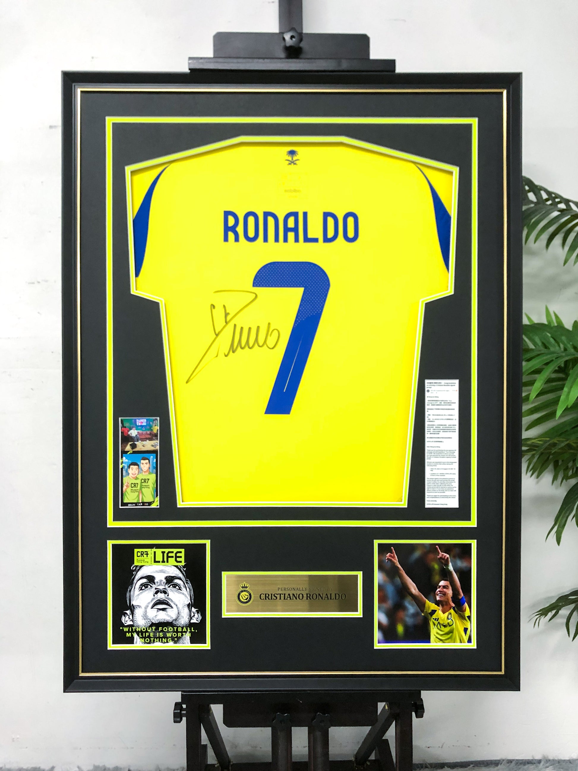 Al-Nassr FC Cristiano Ronaldo Autographed Jersey with Personalized Custom Design Framed 000072