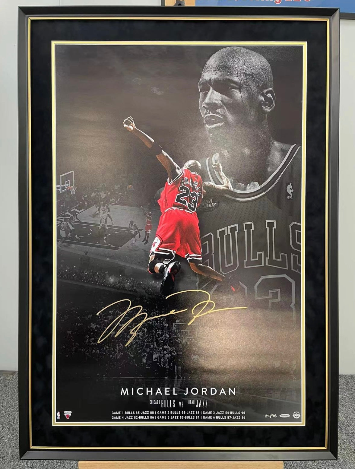 Michael Jordan Poster with Personalized Custom Design Framed 000067