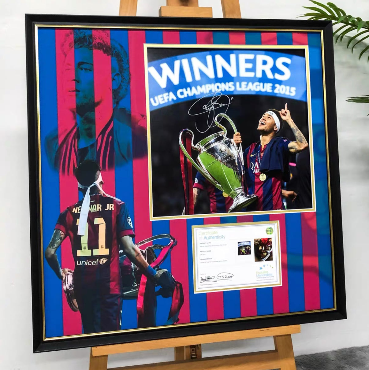 FC Barcelona Neymar Poster with Personalized Custom Design Framed 000013