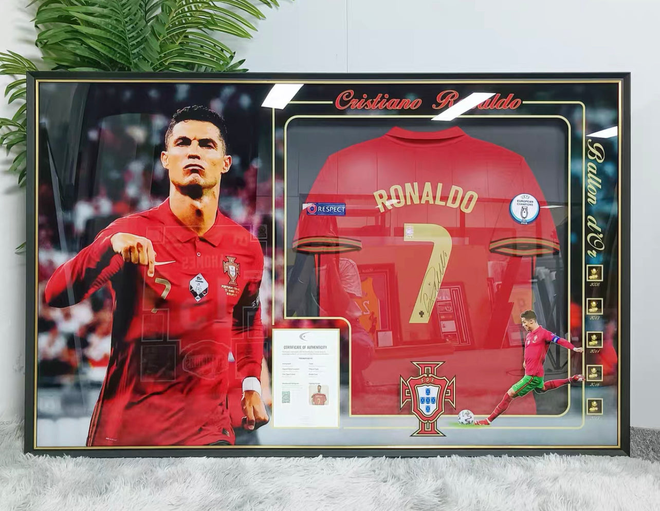 Portugal Cristiano Ronaldo national team Cristiano Ronaldo Autographed Jersey with Personalized Custom Design Framed 000022