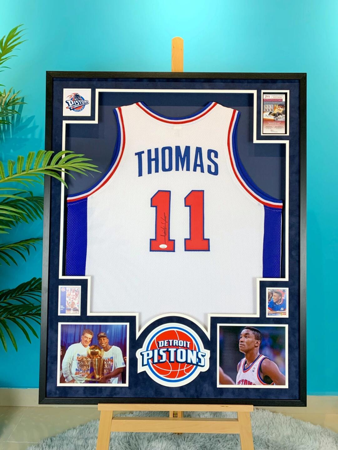 THOMAS Autographed Jersey with Personalized Custom Design Framed 00011