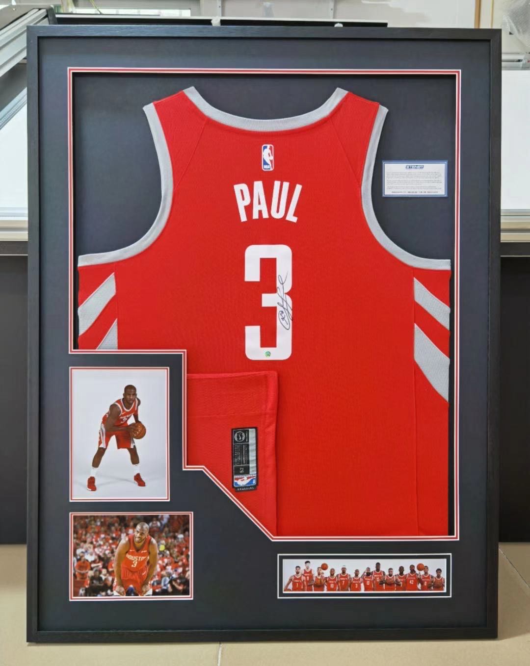 Houston Rockets Chris Paul Autographed Jersey with Personalized Custom Design Framed 000020