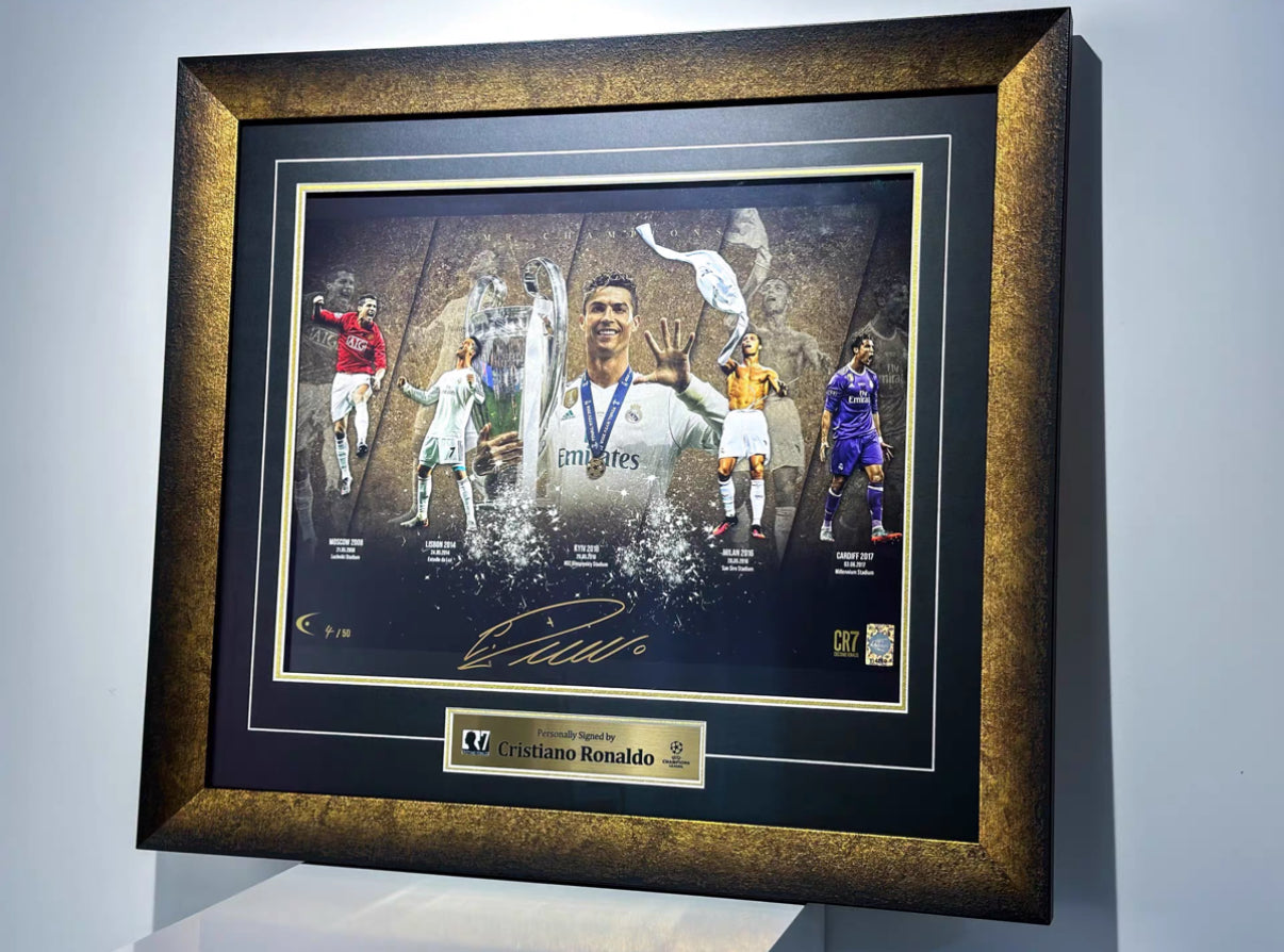 Manchester United Cristiano Ronaldo Poster with Personalized Custom Design Framed 00005