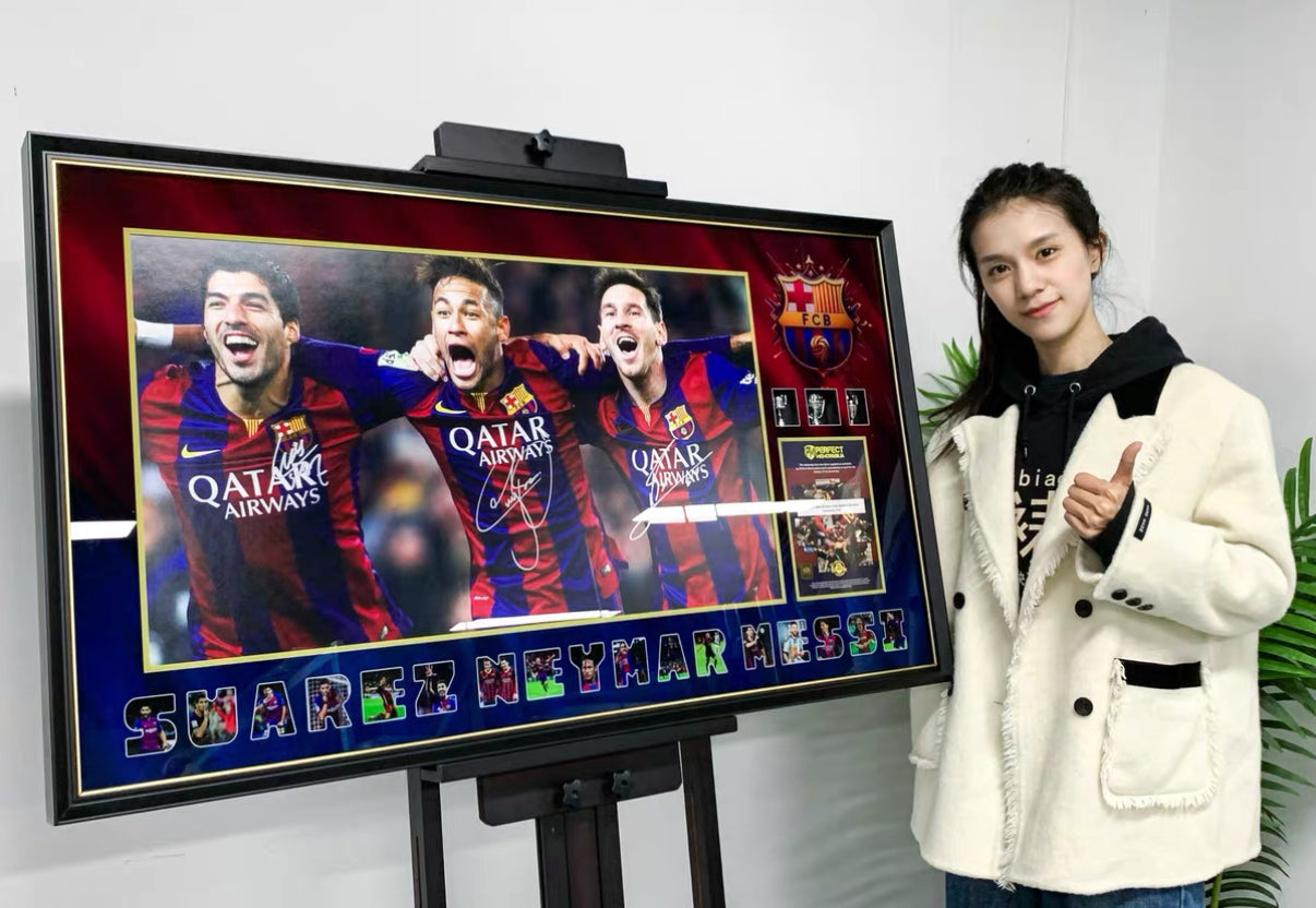 FC Barcelona Lionel Messi Poster with Personalized Custom Design Framed 000017