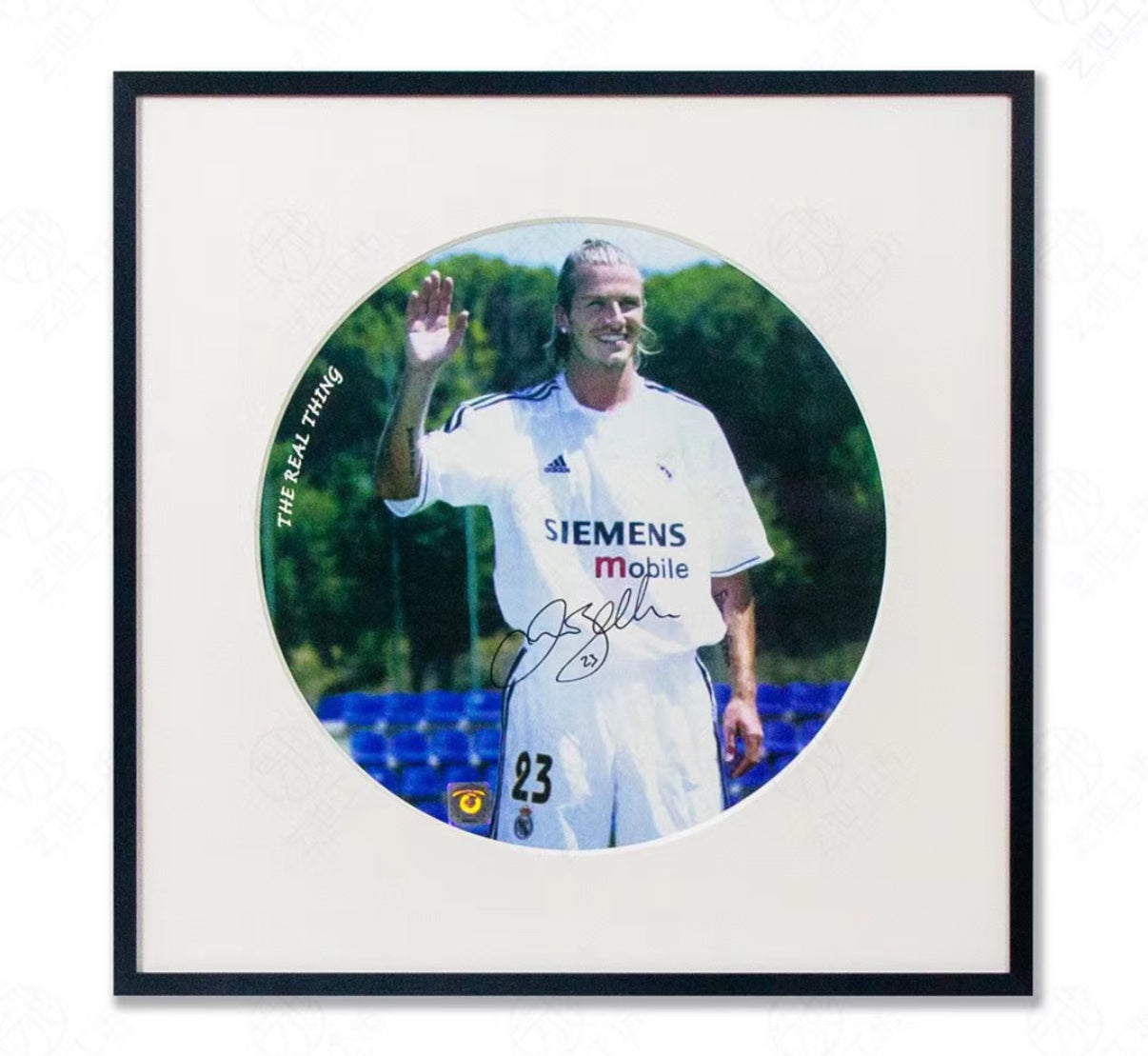 Real Madrid CF David Beckham Poster with Personalized Custom Design Framed 00005
