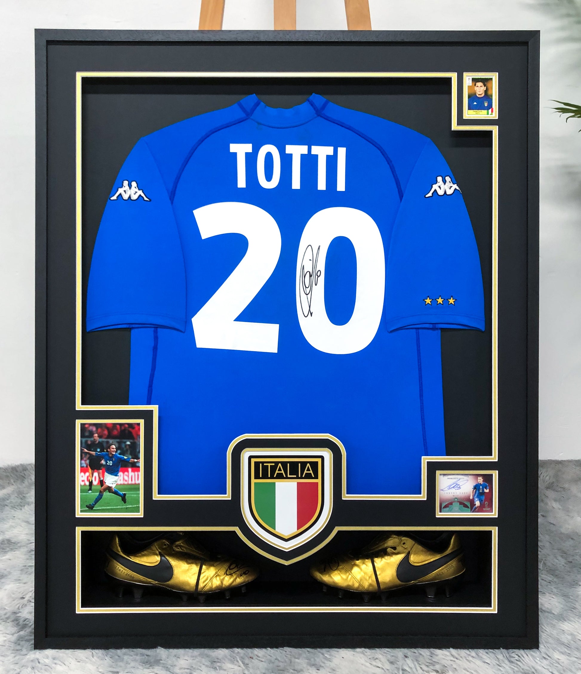 Italy Francesco Totti national team Autographed Jersey with Personalized Custom Design Framed 00003