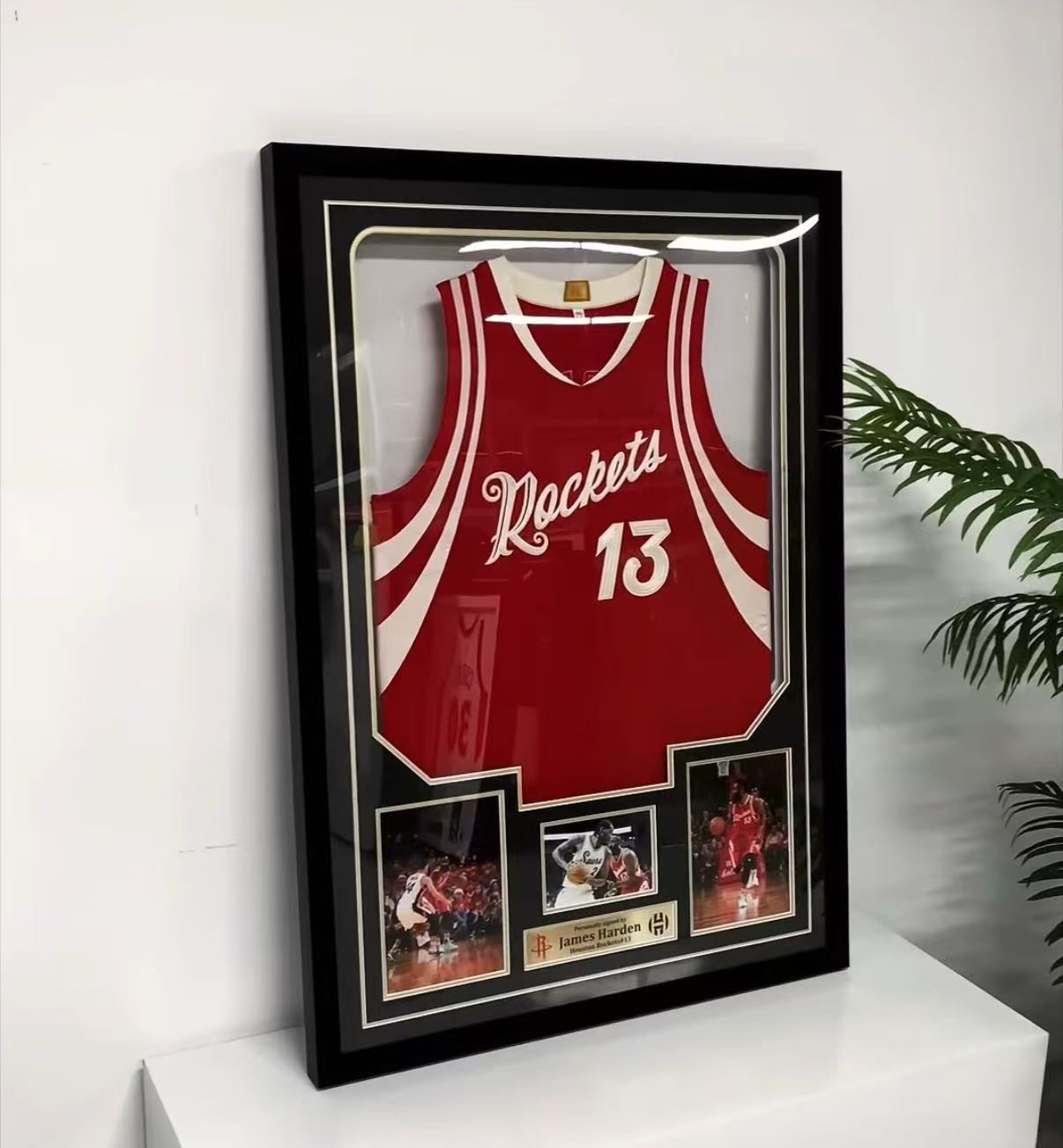 Houston Rockets James Harden Autographed Jersey with Personalized Custom Design Framed 00004