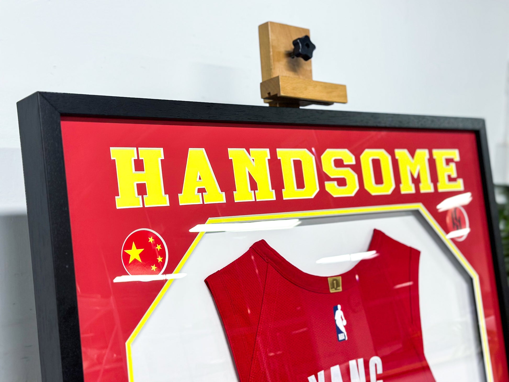 Portland Trail Blazers Yang Hansen Autographed Jersey with Personalized Custom Design Framed 000062