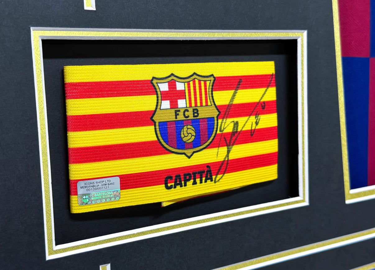 FC Barcelona Lionel Messi Autographed Jersey with Personalized Custom Design Framed 000026