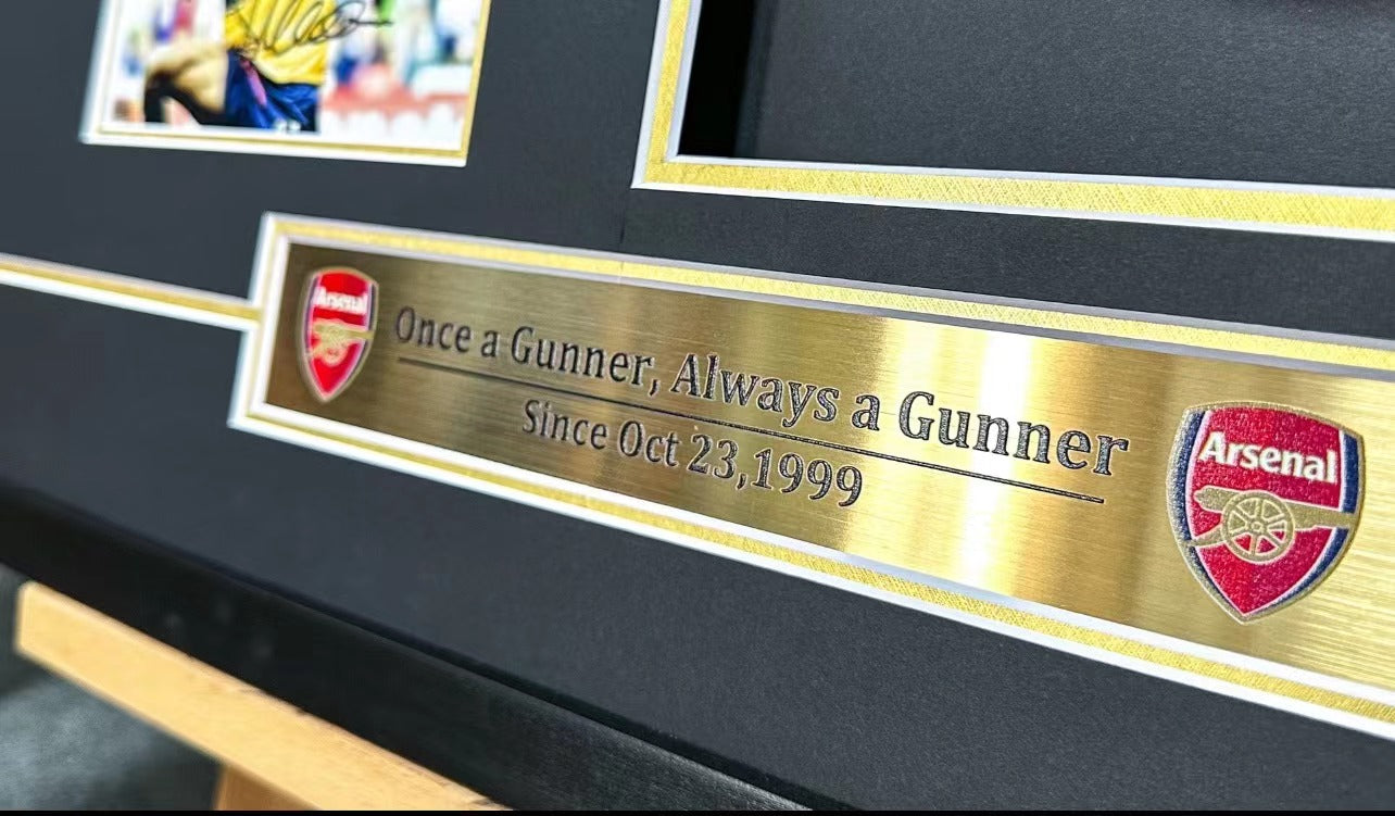 The Arsenal Football Club Autographed Jersey with Personalized Custom Design Framed 00023