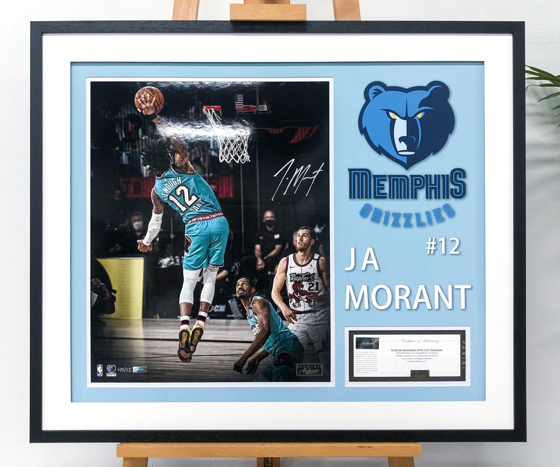 Memphis Grizzlies Ja Morant Poster with Personalized Custom Design Framed 00012