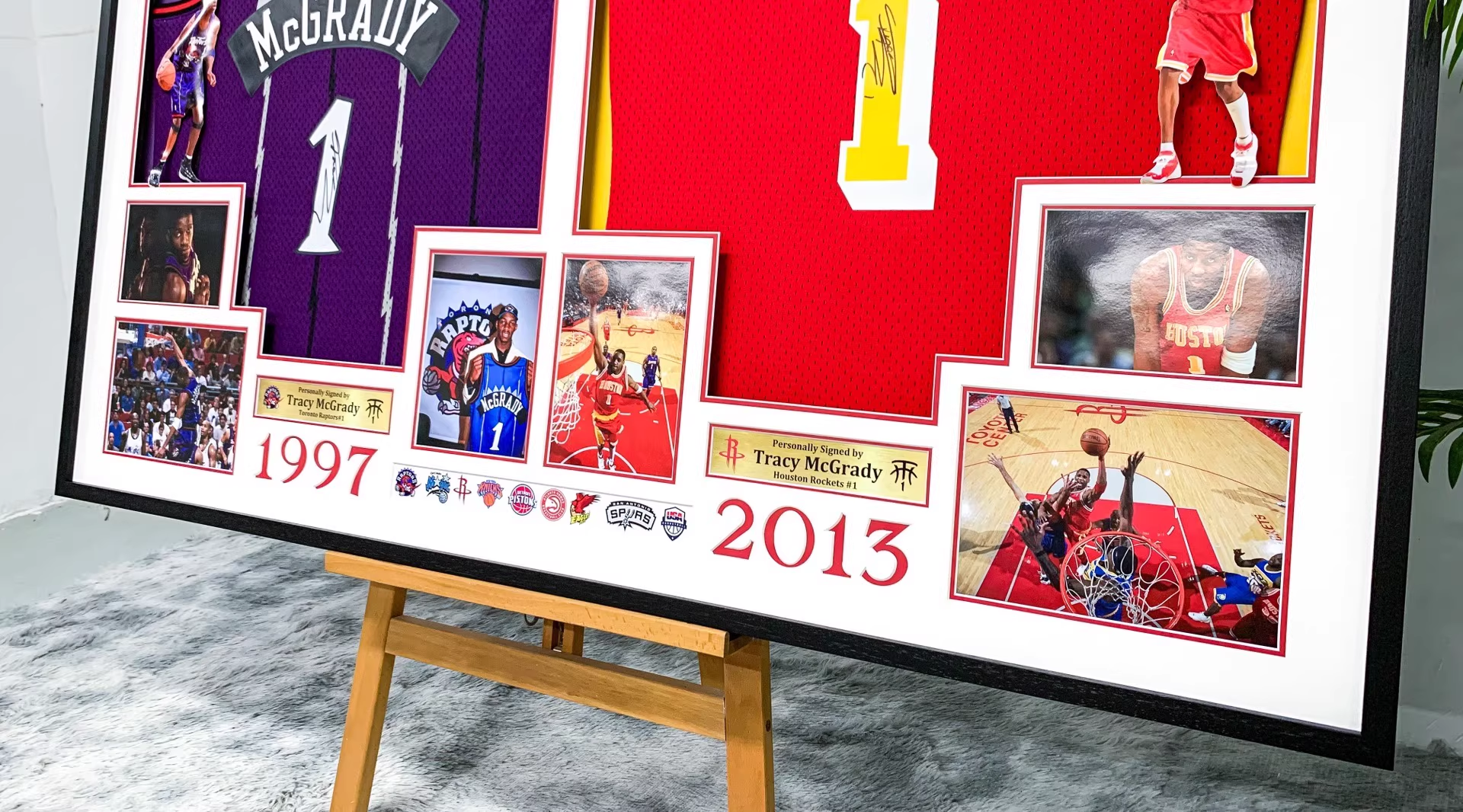 Tracy McGrady Autographed Jersey with Personalized Custom Design Framed 00002
