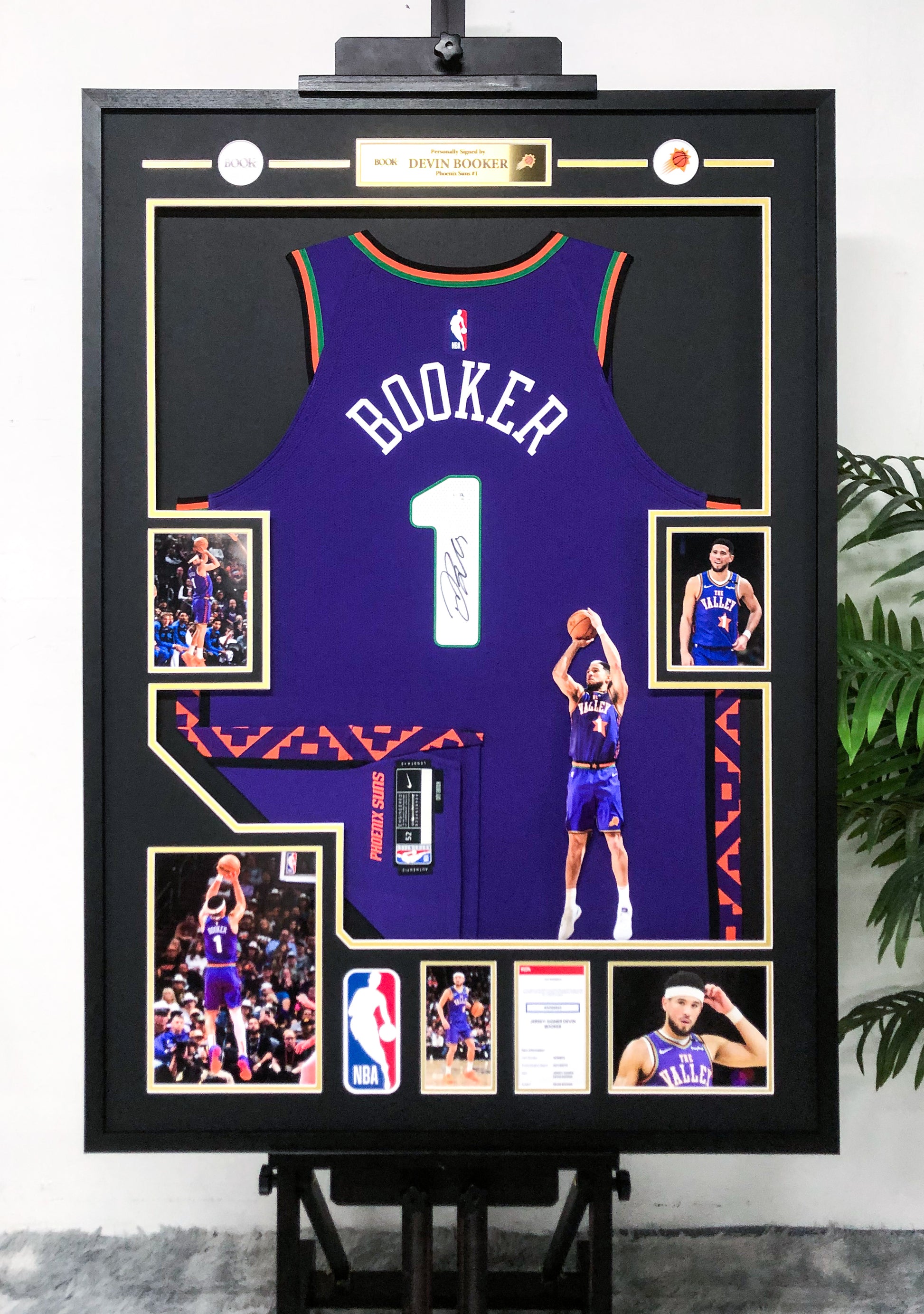 Phoenix Suns Devin Booker Autographed Jersey with Standard Design Framed 00063