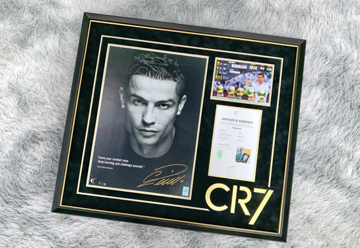 Cristiano Ronaldo Poster with Personalized Custom Design Framed 000011