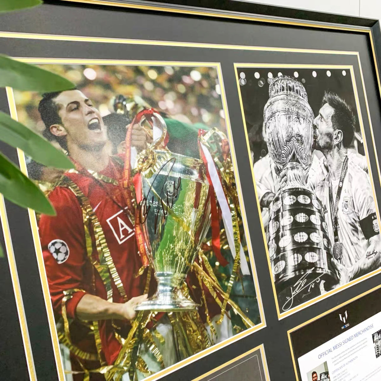 Messi Ronaldo Poster with Personalized Custom Design Framed 0000105