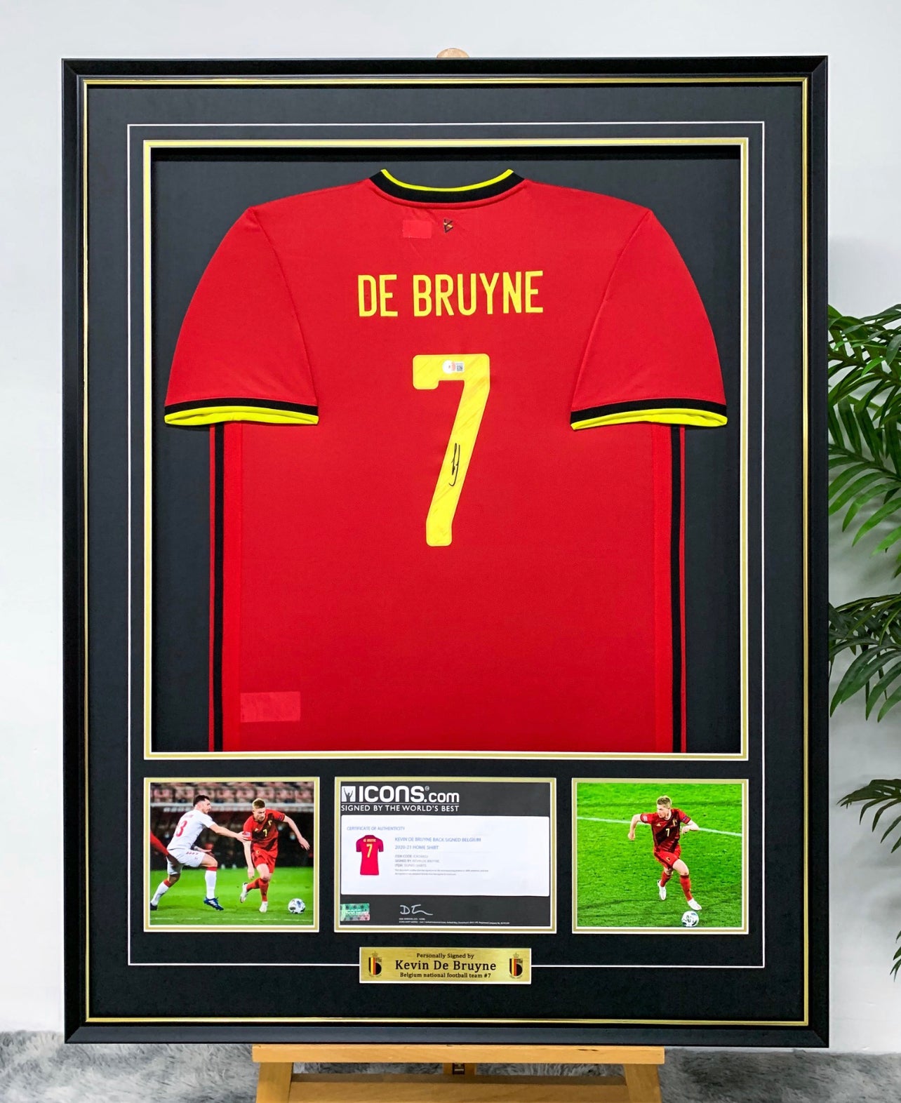 Belgium DE BRUYNE Autographed Jersey with Personalized Custom Design Framed 000040