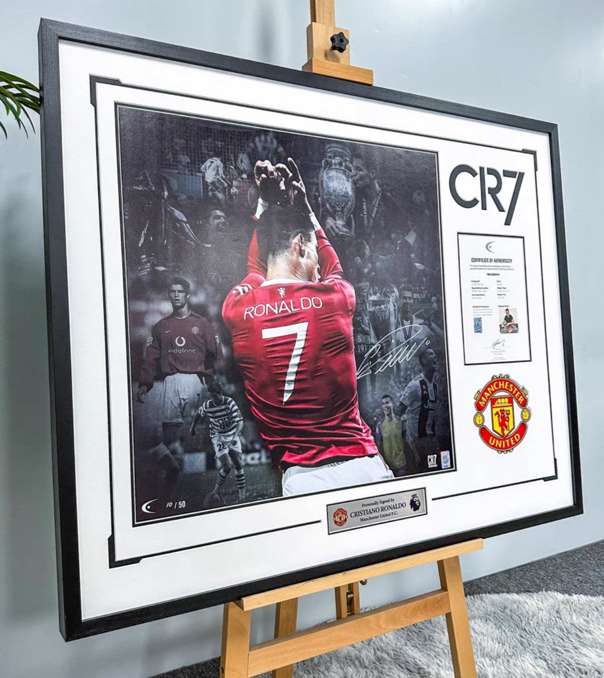 Manchester United Cristiano Ronaldo Poster with Personalized Custom Design Framed 000013