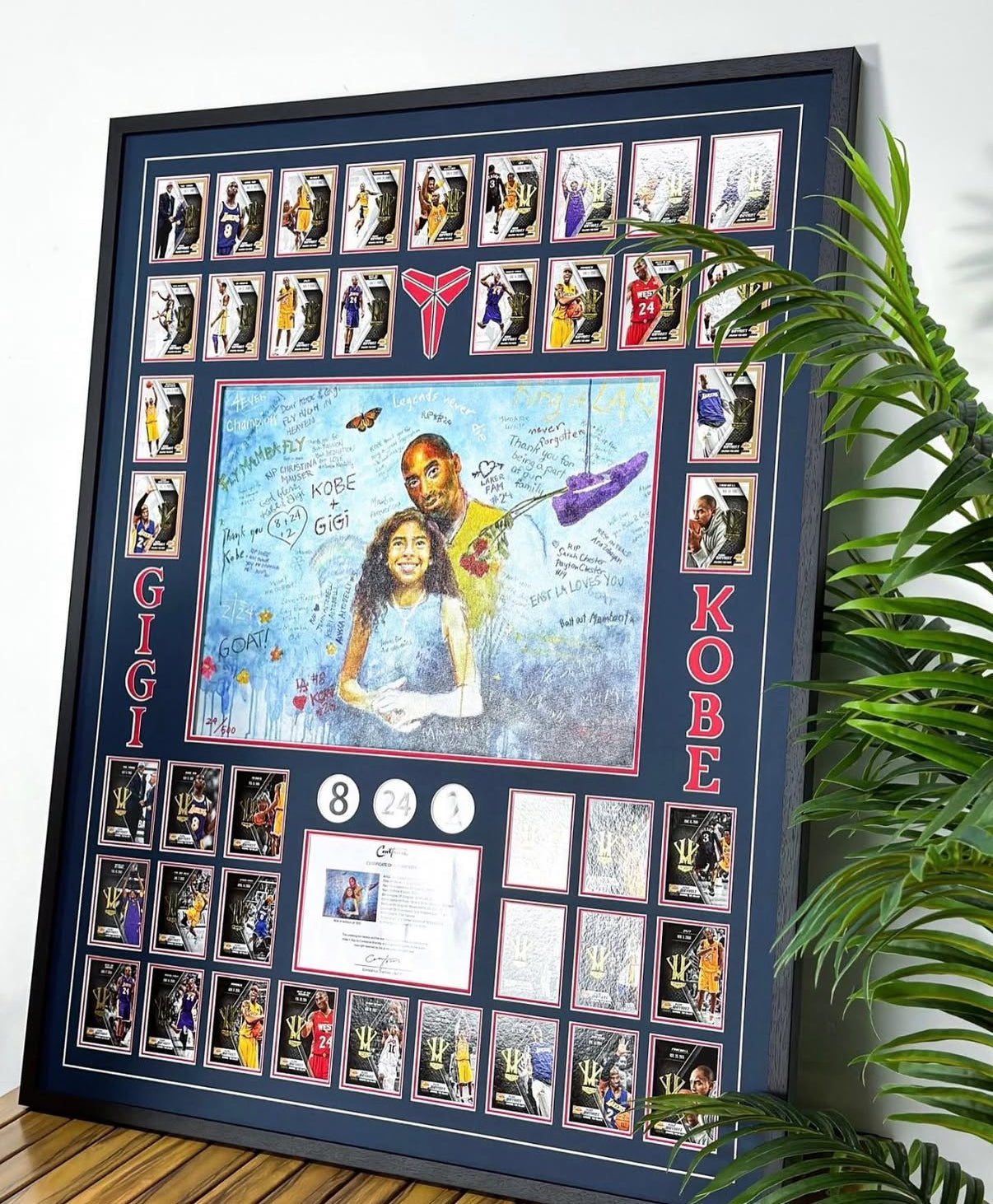 Kobe Bryant Trading Card with Personalized Custom Design Framed 000057