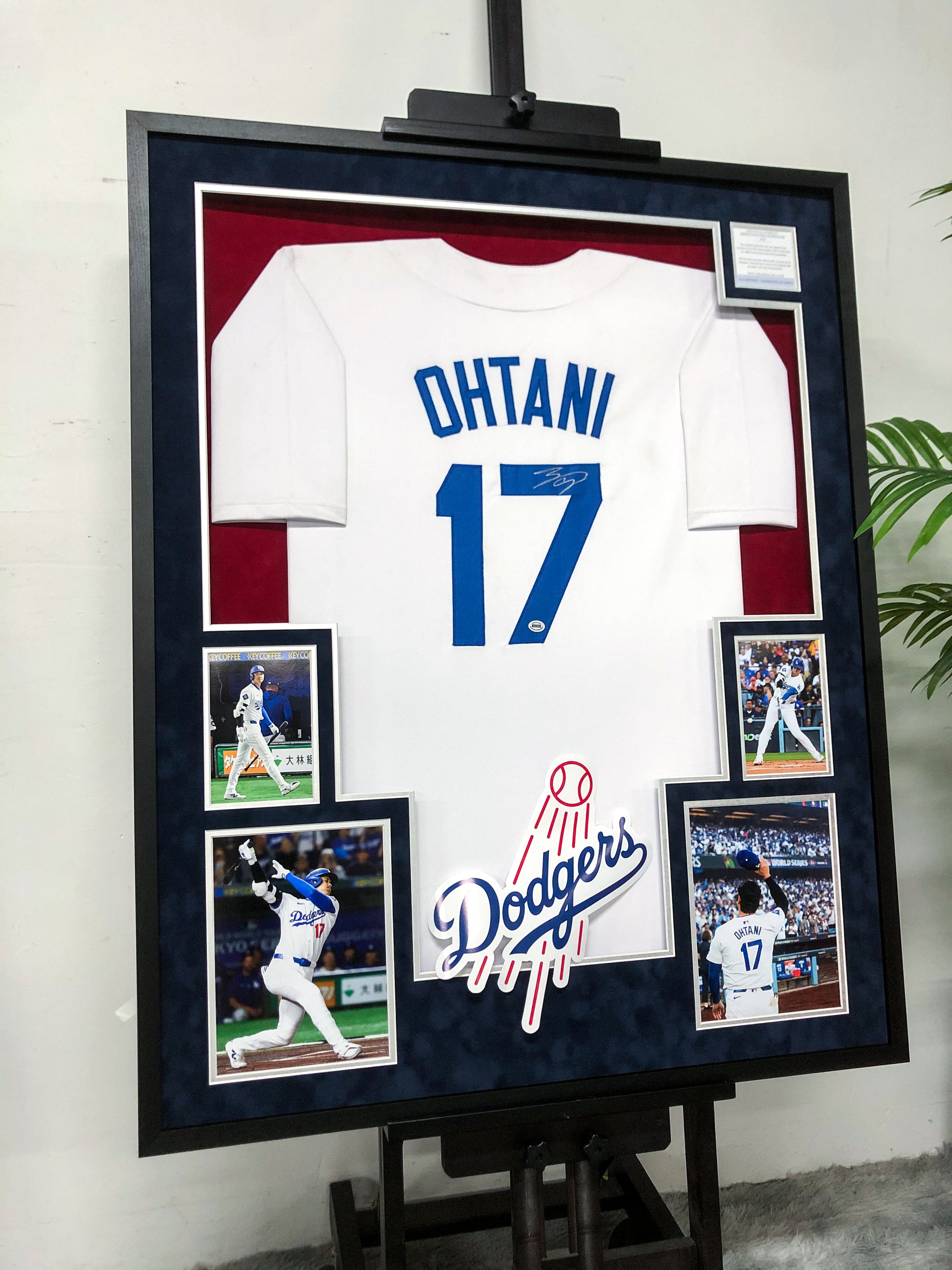 Los Angeles Dodgers Shohei Ohtani Autographed Jersey with Personalized Custom Design Framed 000004