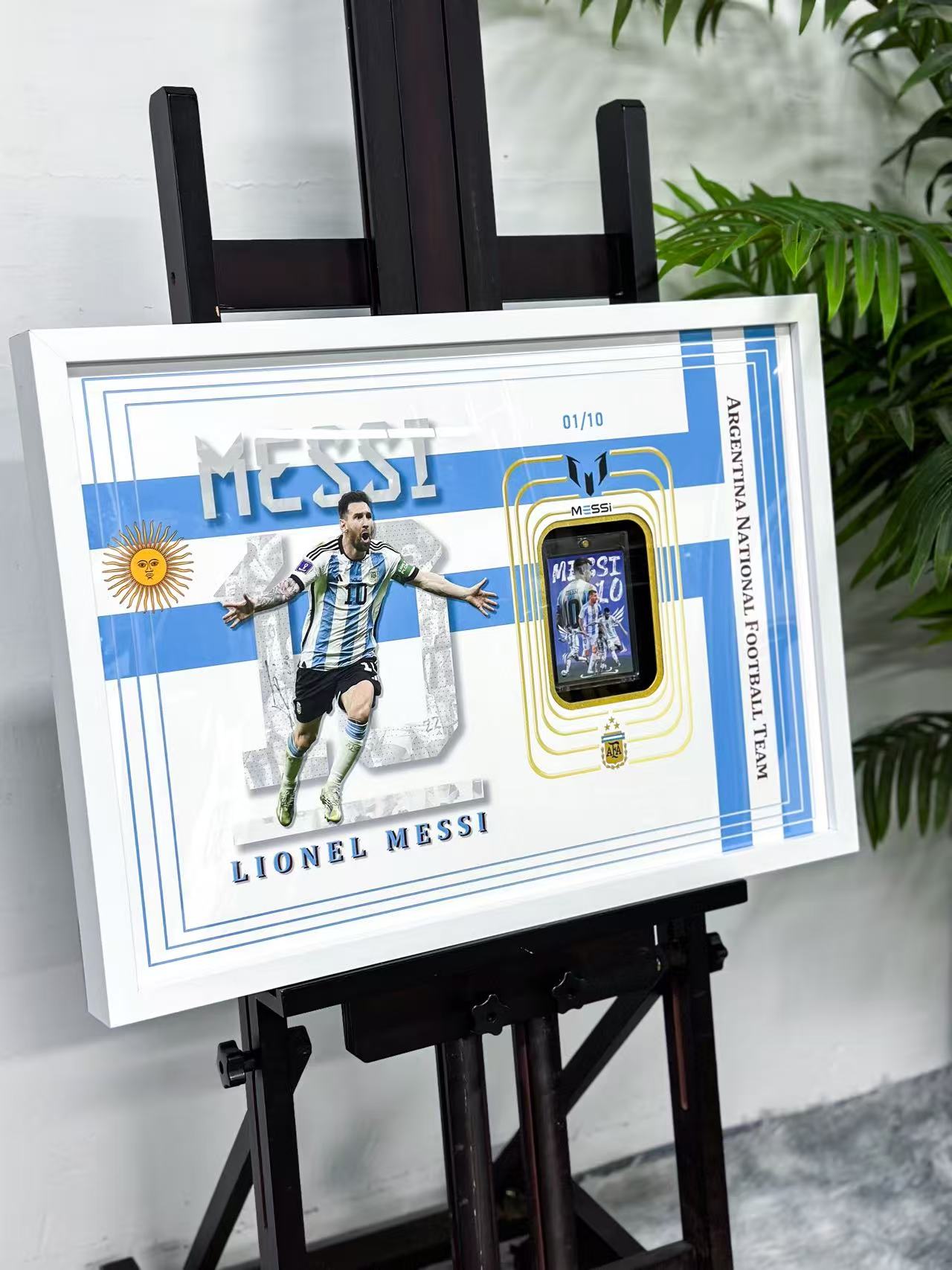 Lionel Messi Trading Card with Personalized Custom Design Framed 000013