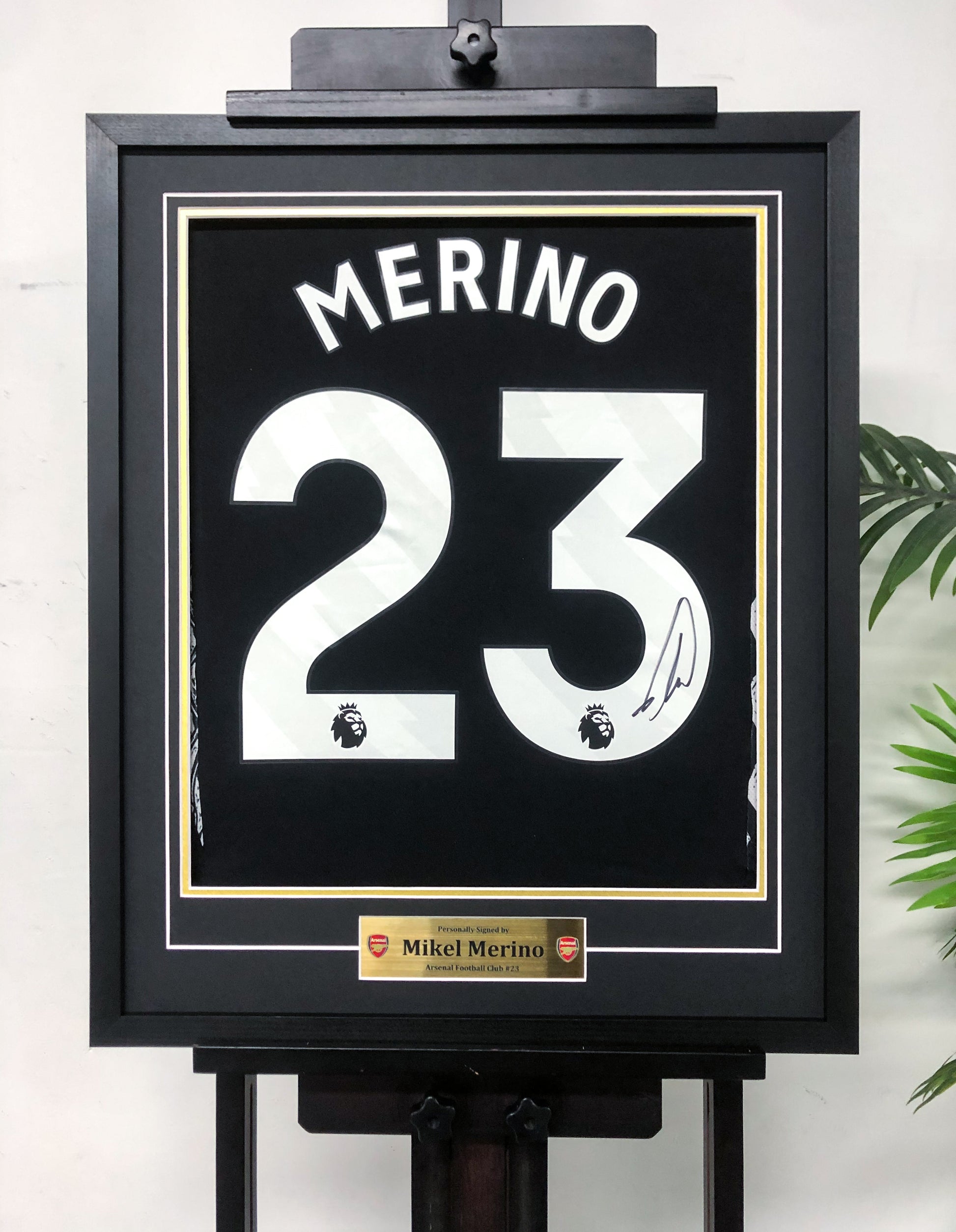 The Arsenal Mikel Merino Football Club Autographed Jersey with Personalized Custom Design Framed 00038